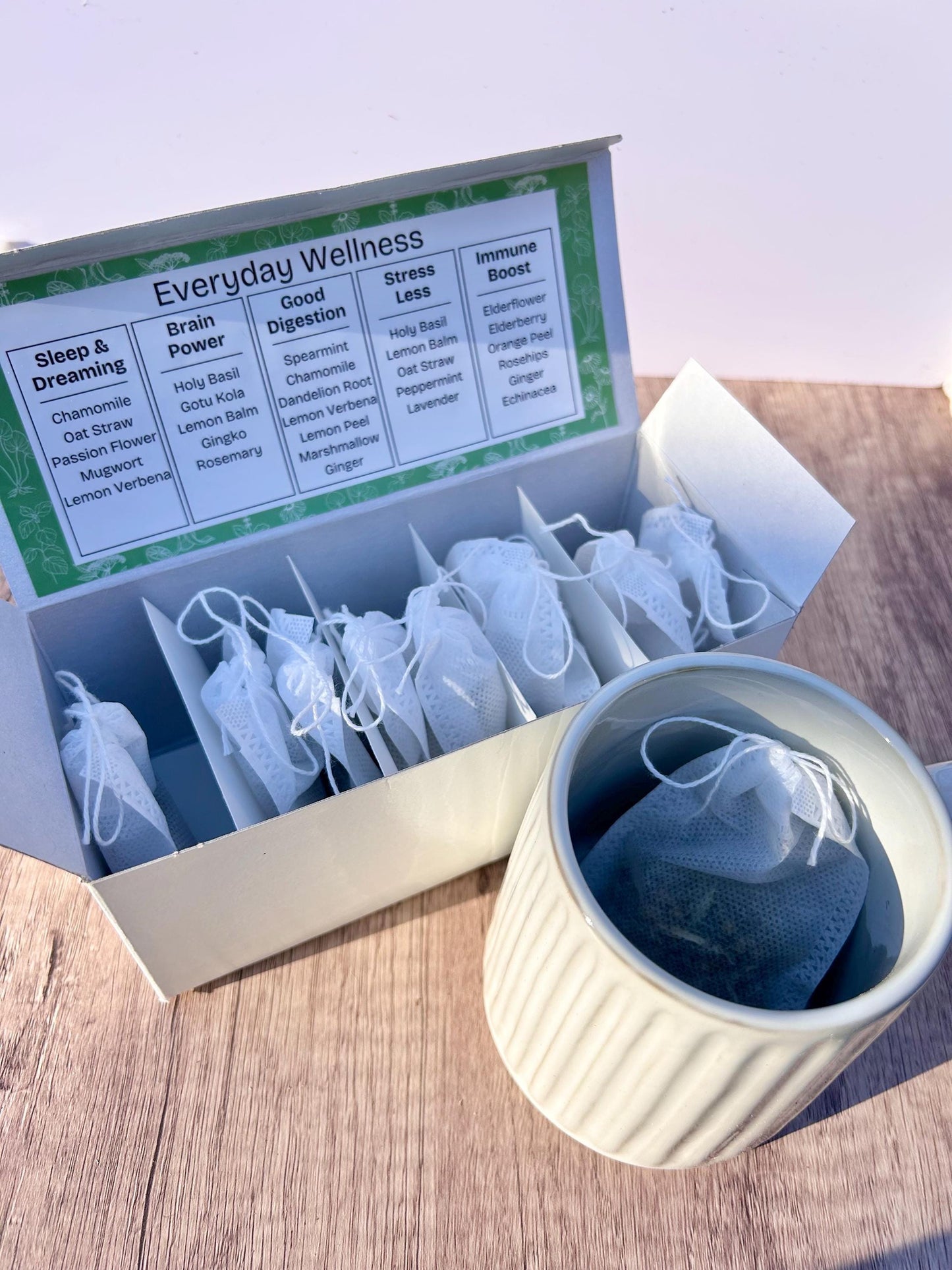Everyday Wellness Herbal Tea Sampler For Daily Support, Stress, Mood & Immune Boost Herbal Gift Set