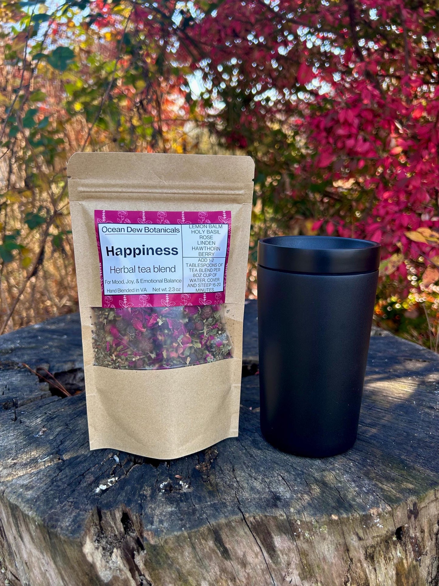 Happiness Lemon Balm & Rose Herbal Tea Blend For Mood, Joy, and Emotional Balance