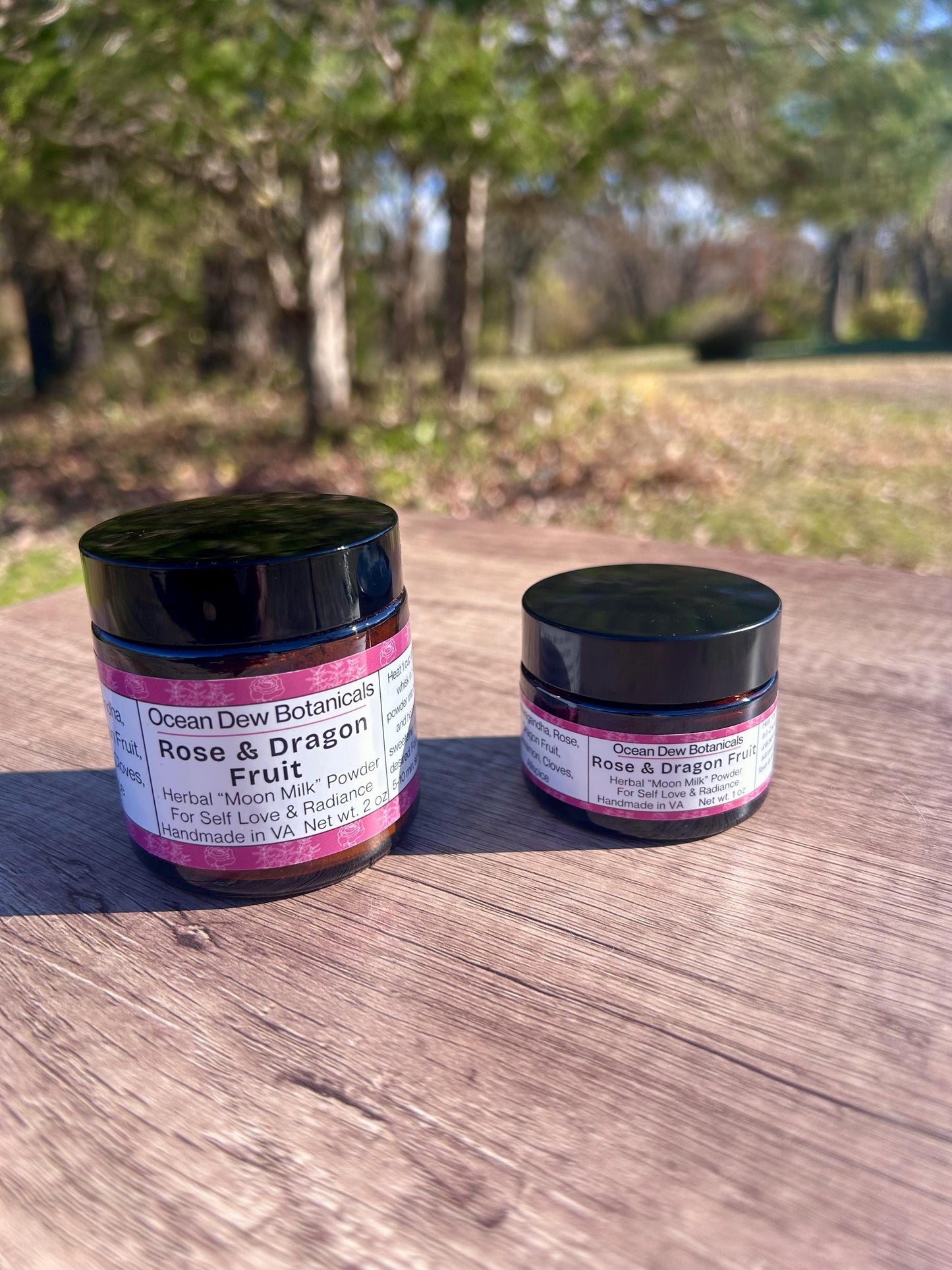 Rose & Dragon Fruit Herbal Latte Powder Blend – Pink Superfood Latte Mix, Floral Herbal Drink Blend, Adaptogenic Latte