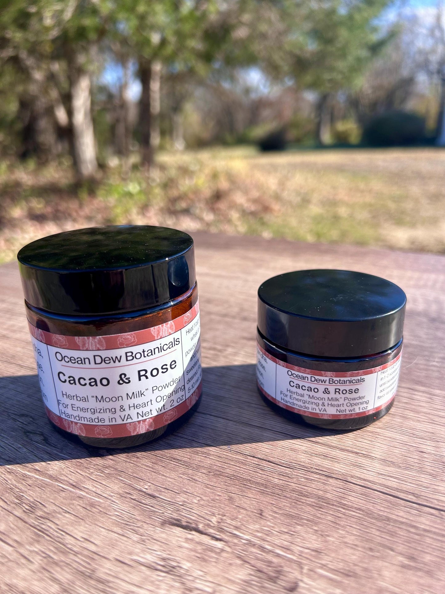 Cacao & Rose Latte Herbal Powder Blend – Vegan Herbal Hot Chocolate Mix, Adaptogenic Cacao Blend, Rose Wellness Drink