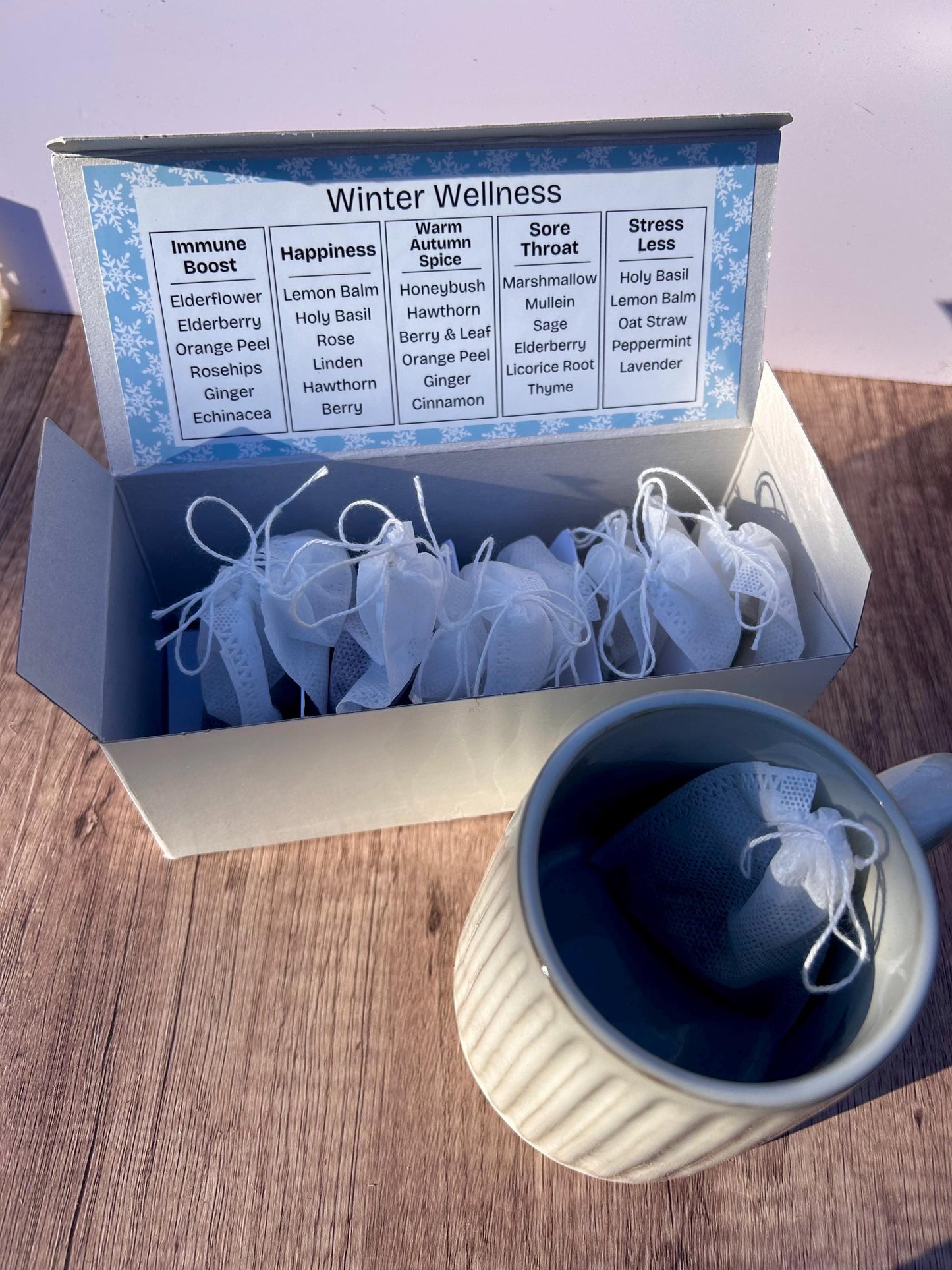 Winter Wellness Herbal Tea Sampler Box for Immunity and Seasonal Wellness in the Holiday Season