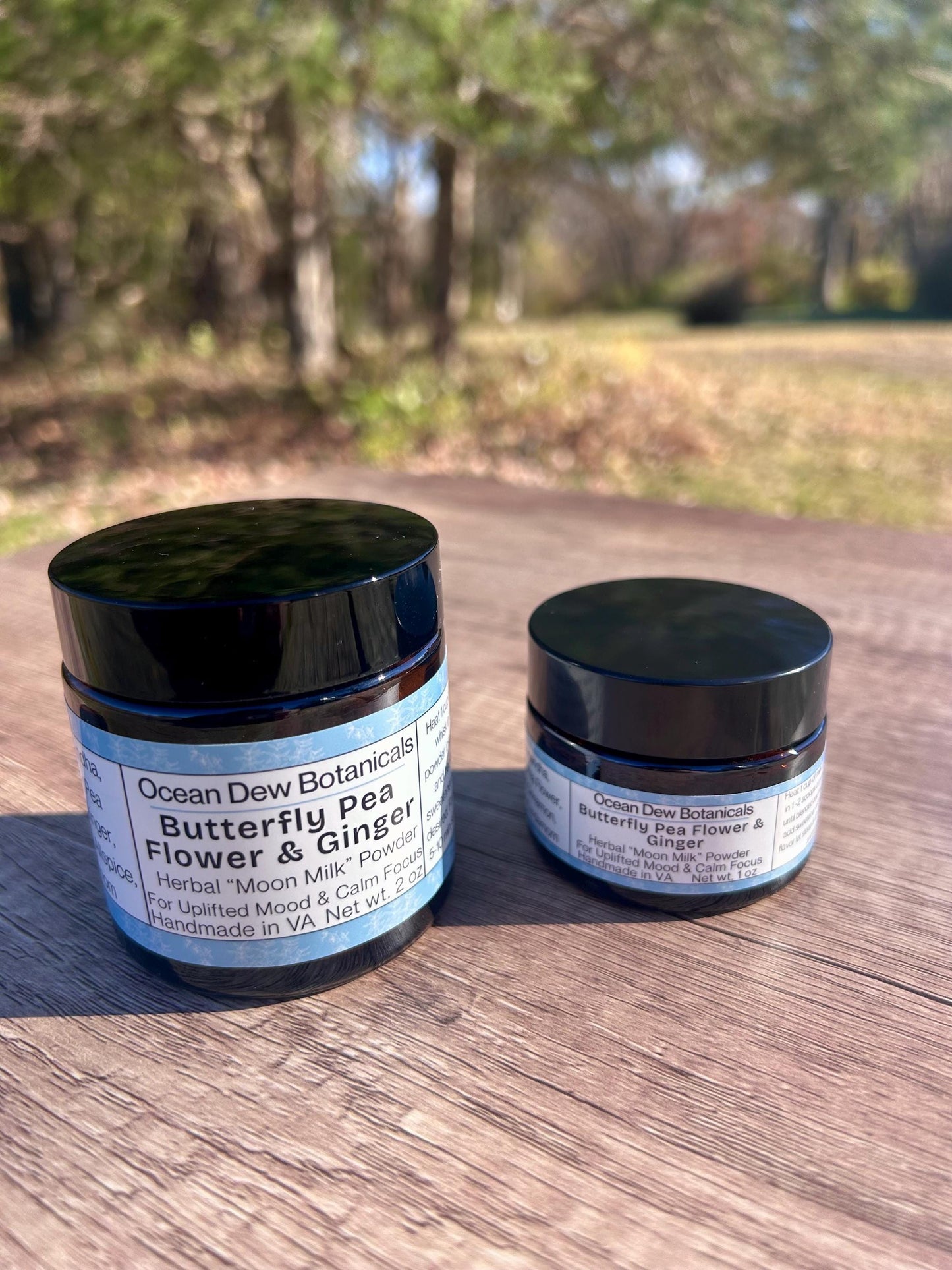 Butterfly Pea Flower & Ginger Herbal Latte Powder Blend – Blue Latte Mix, Mood-Boosting Herbal Drink, Vegan Colorful Latte