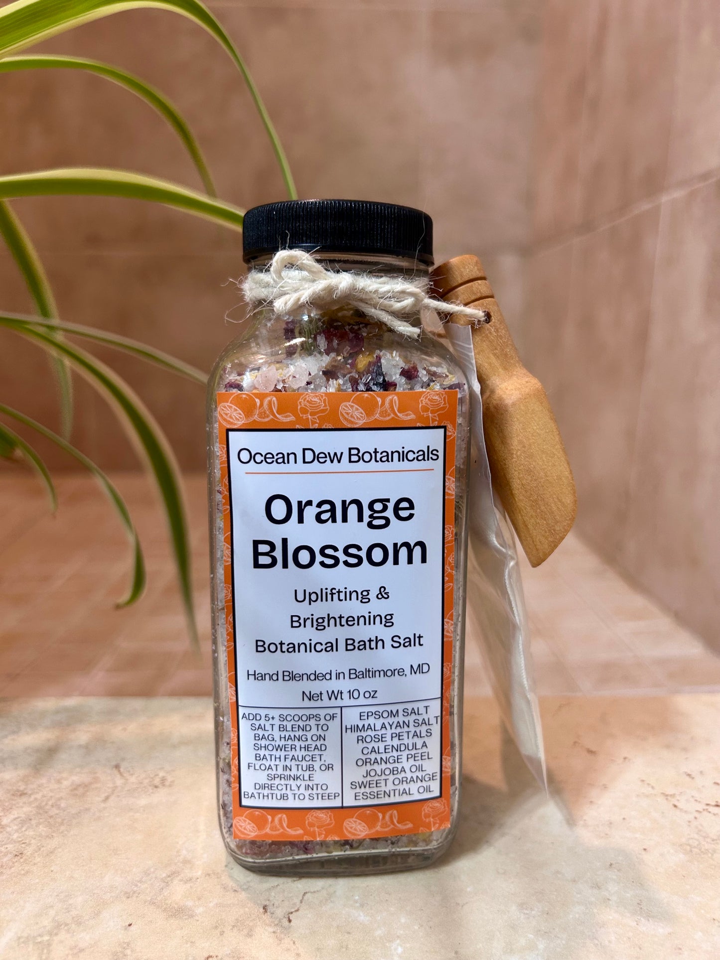 Orange Blossom Botanical Bath Salt | Citrus & Calendula Bath Soak | Brightening Herbal Bath Salt