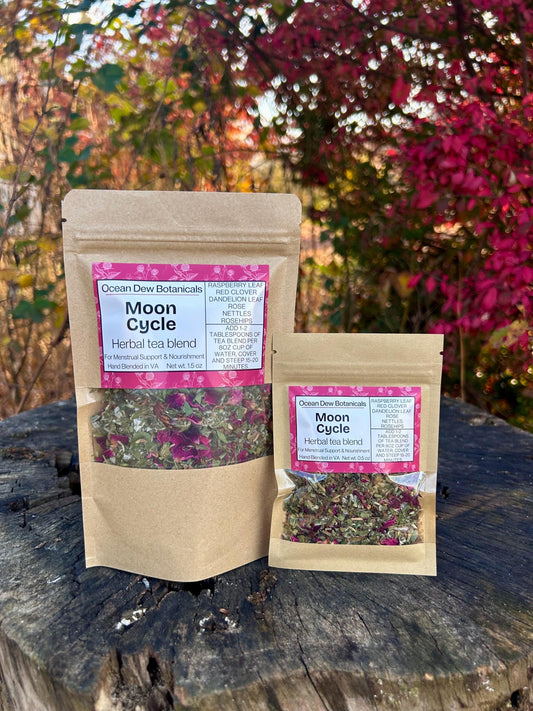 Moon Cycle Raspberry Leaf & Red Clover Herbal Tea Blend For Women's Menstrual Cycle Support