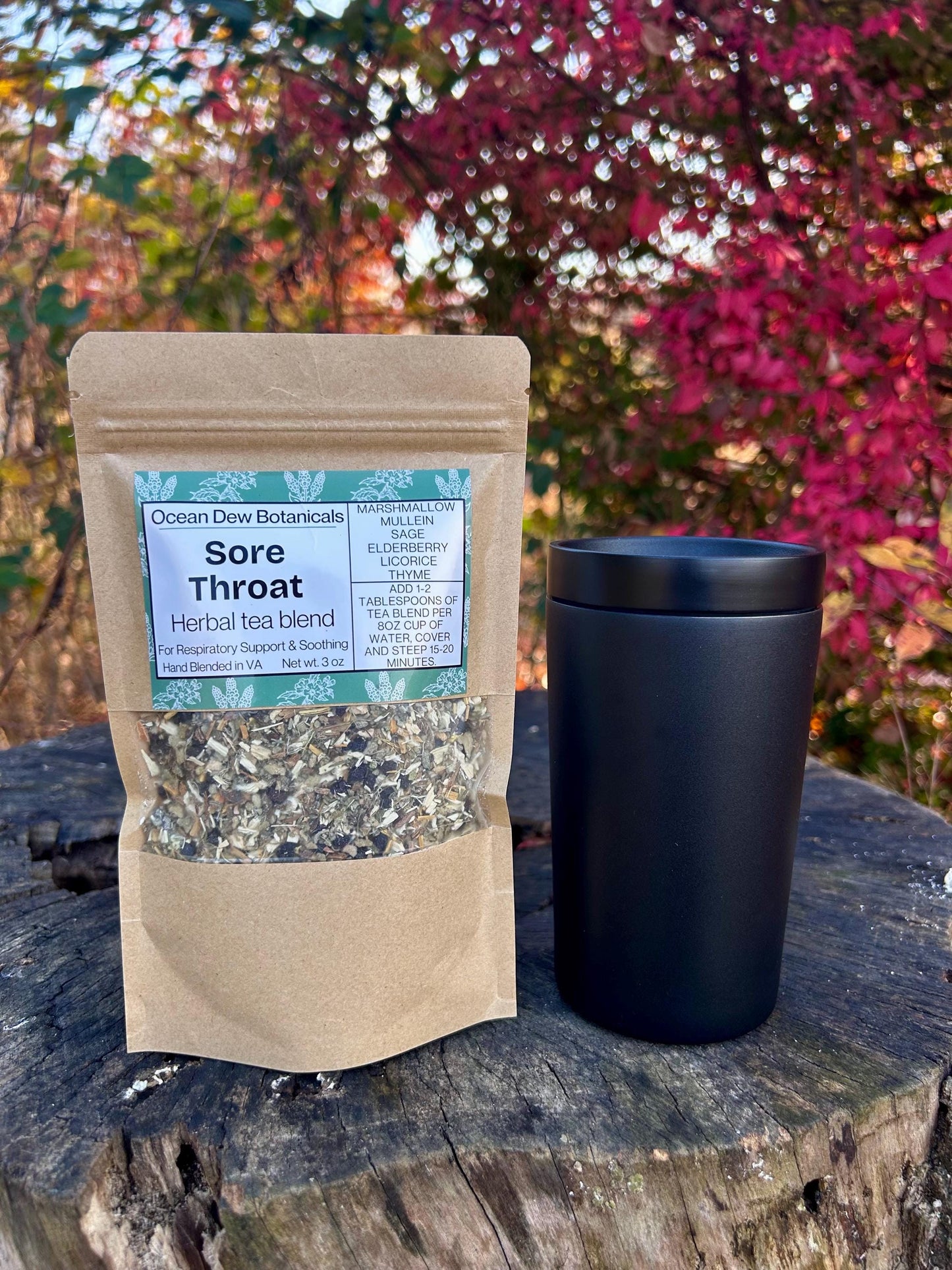 Sore Throat Marshmallow Root & Mullein Herbal Tea Blend For Respiratory Support and Soothing