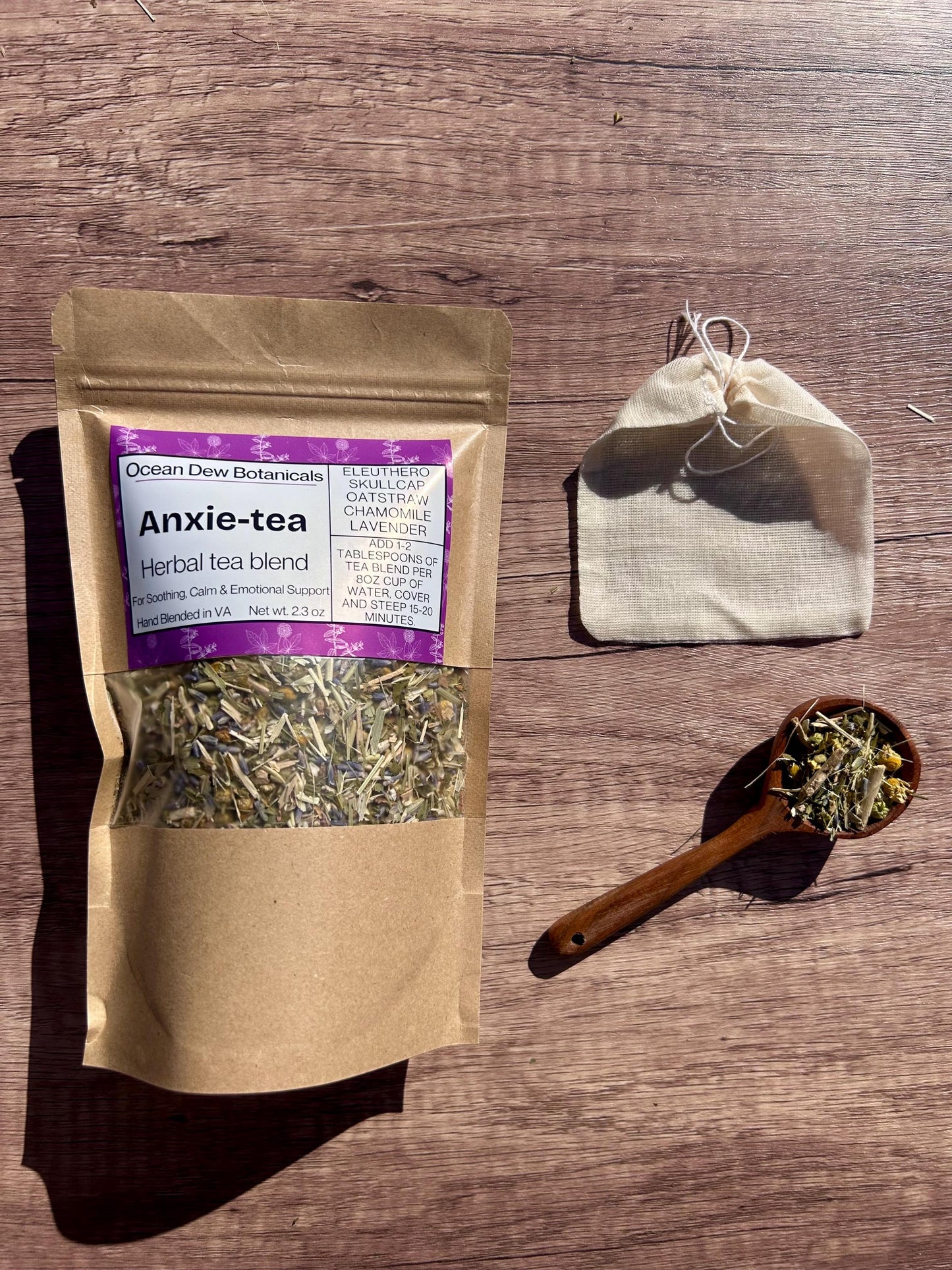 Anxie-tea Herbal Tea Blend with Eleuthero & Oat Straw For Anxiety, Calm, and Emotional Support