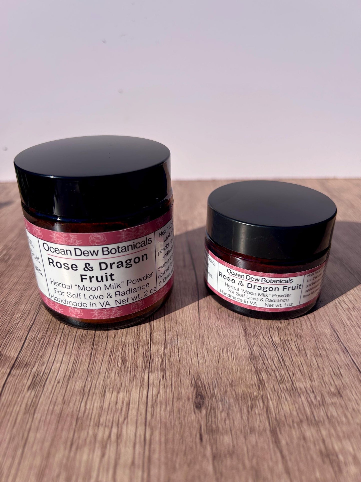 Rose & Dragon Fruit Herbal Latte Powder Blend – Pink Superfood Latte Mix, Floral Herbal Drink Blend, Adaptogenic Latte