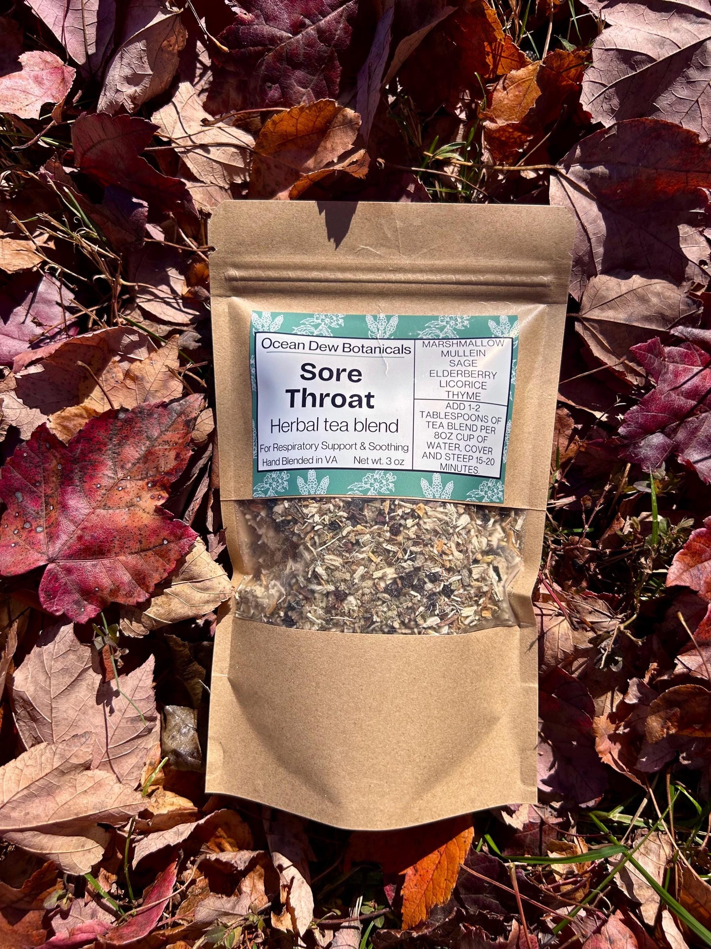 Sore Throat Marshmallow Root & Mullein Herbal Tea Blend For Respiratory Support and Soothing
