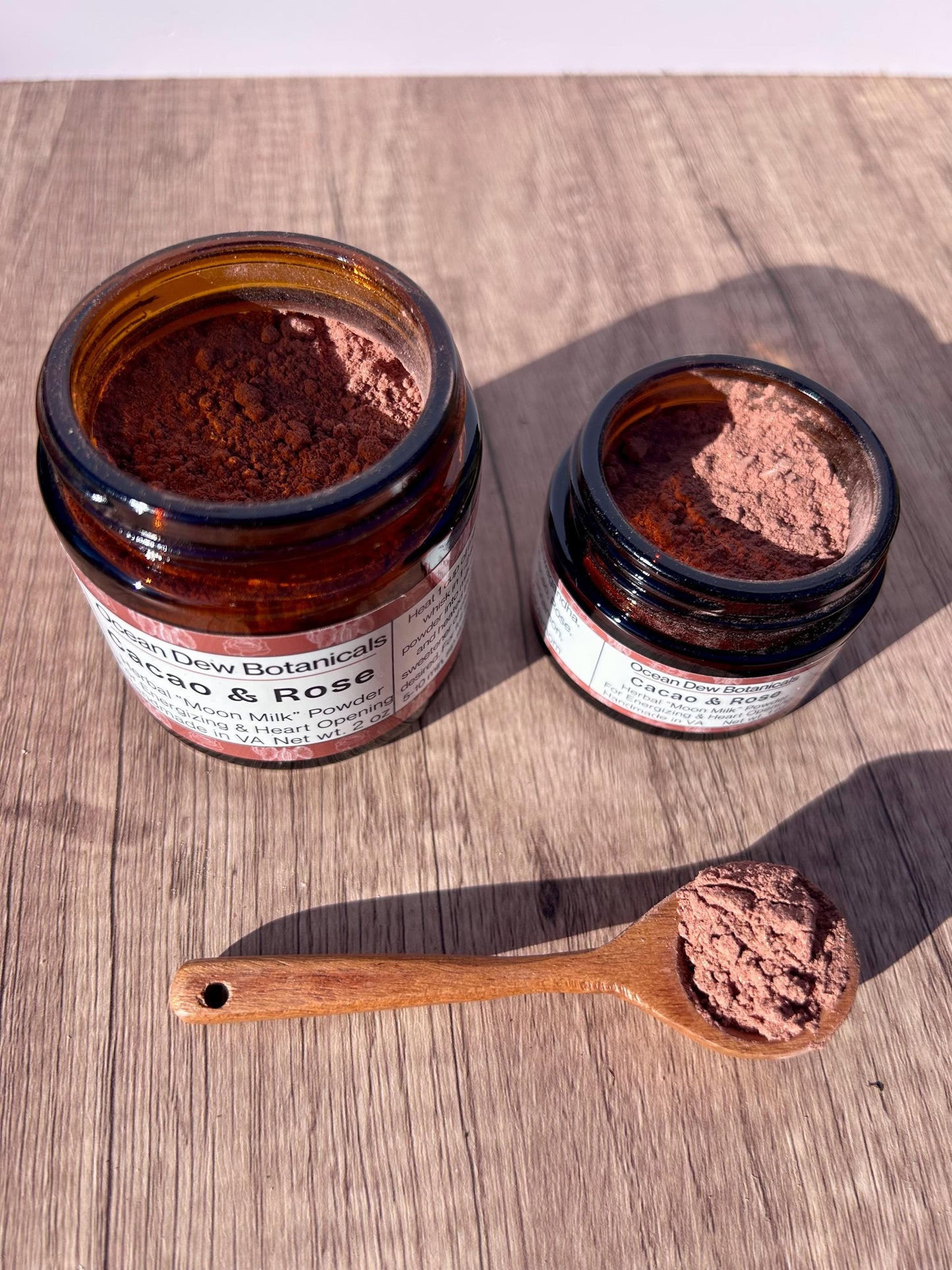 Cacao & Rose Latte Herbal Powder Blend – Vegan Herbal Hot Chocolate Mix, Adaptogenic Cacao Blend, Rose Wellness Drink