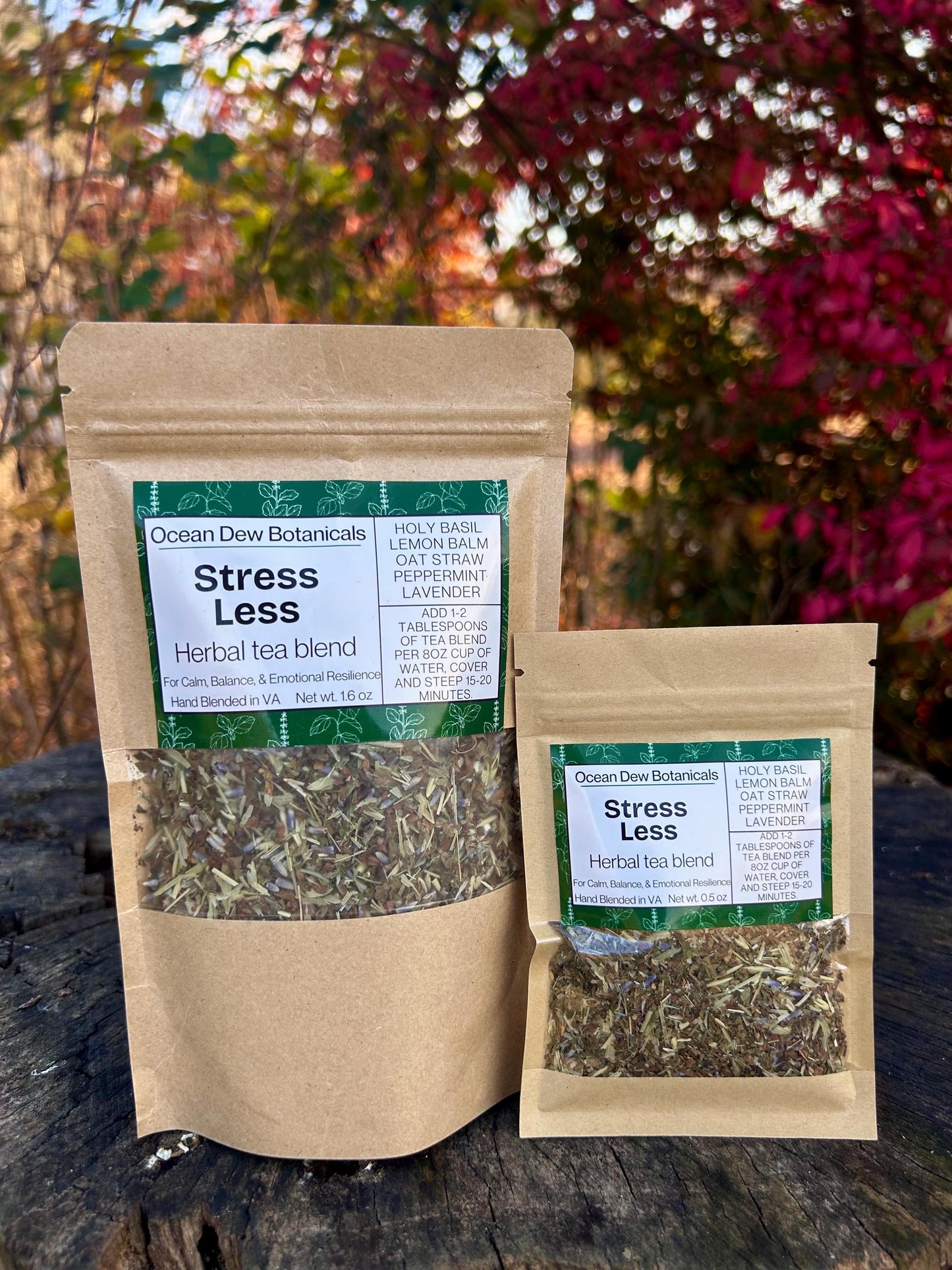 Stress Less Holy Basil & Lemon Balm Herbal Tea Blend For Calm, Balance, and Emotional Resilience