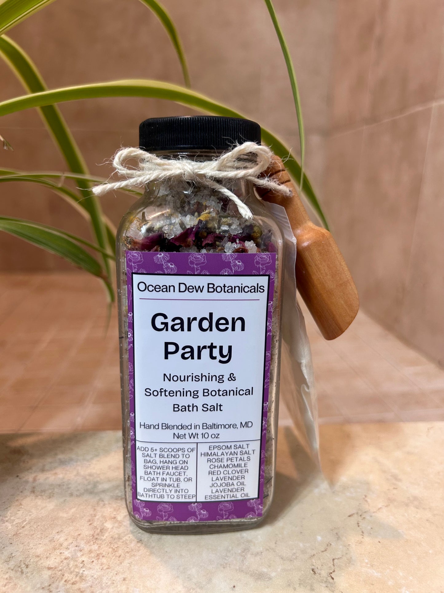 Garden Party Botanical Bath Salt | Rose & Lavender Herbal Bath Soak | Nourishing Floral Bath Salts