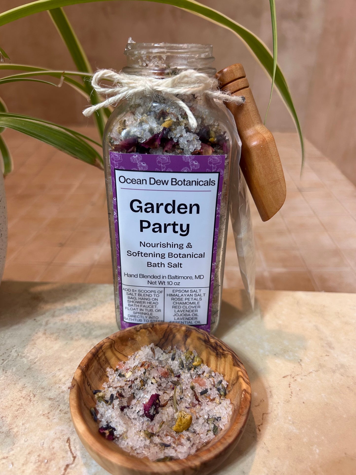 Garden Party Botanical Bath Salt | Rose & Lavender Herbal Bath Soak | Nourishing Floral Bath Salts