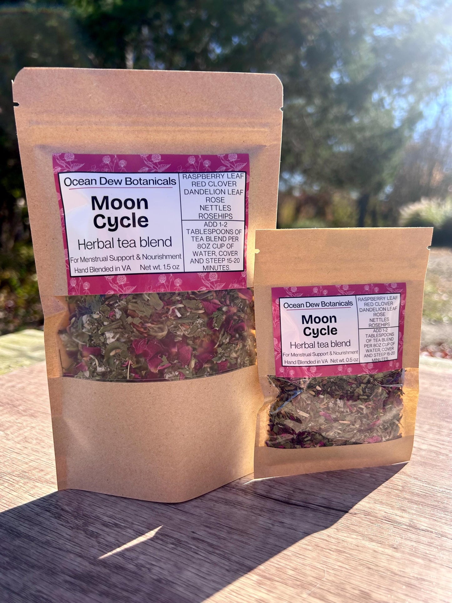 Moon Cycle Raspberry Leaf & Red Clover Herbal Tea Blend For Women's Menstrual Cycle Support