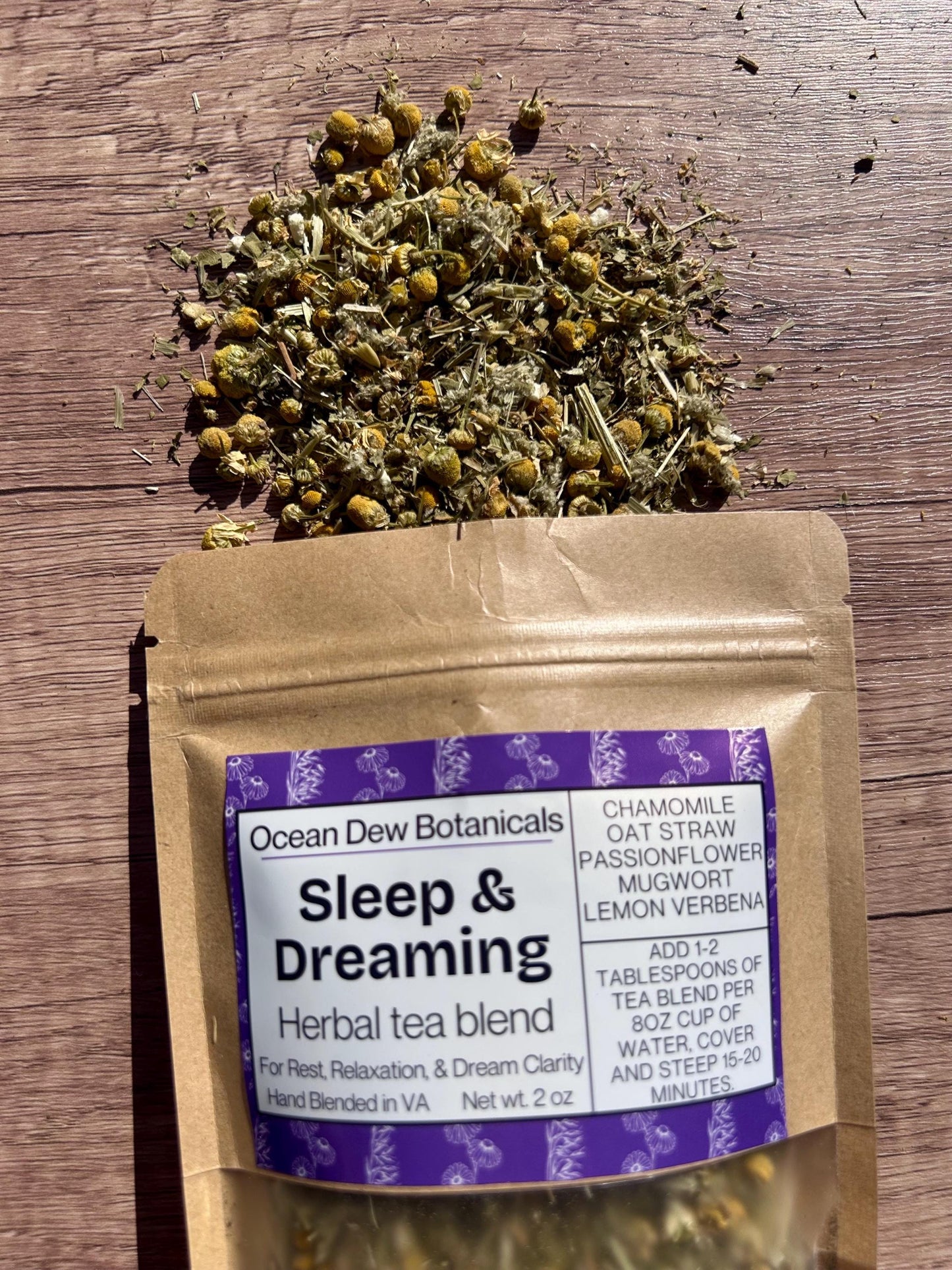 Sleep and Dreaming Chamomile & Mugwort Herbal Tea Blend For Rest, Relaxation, and Dream Clarity