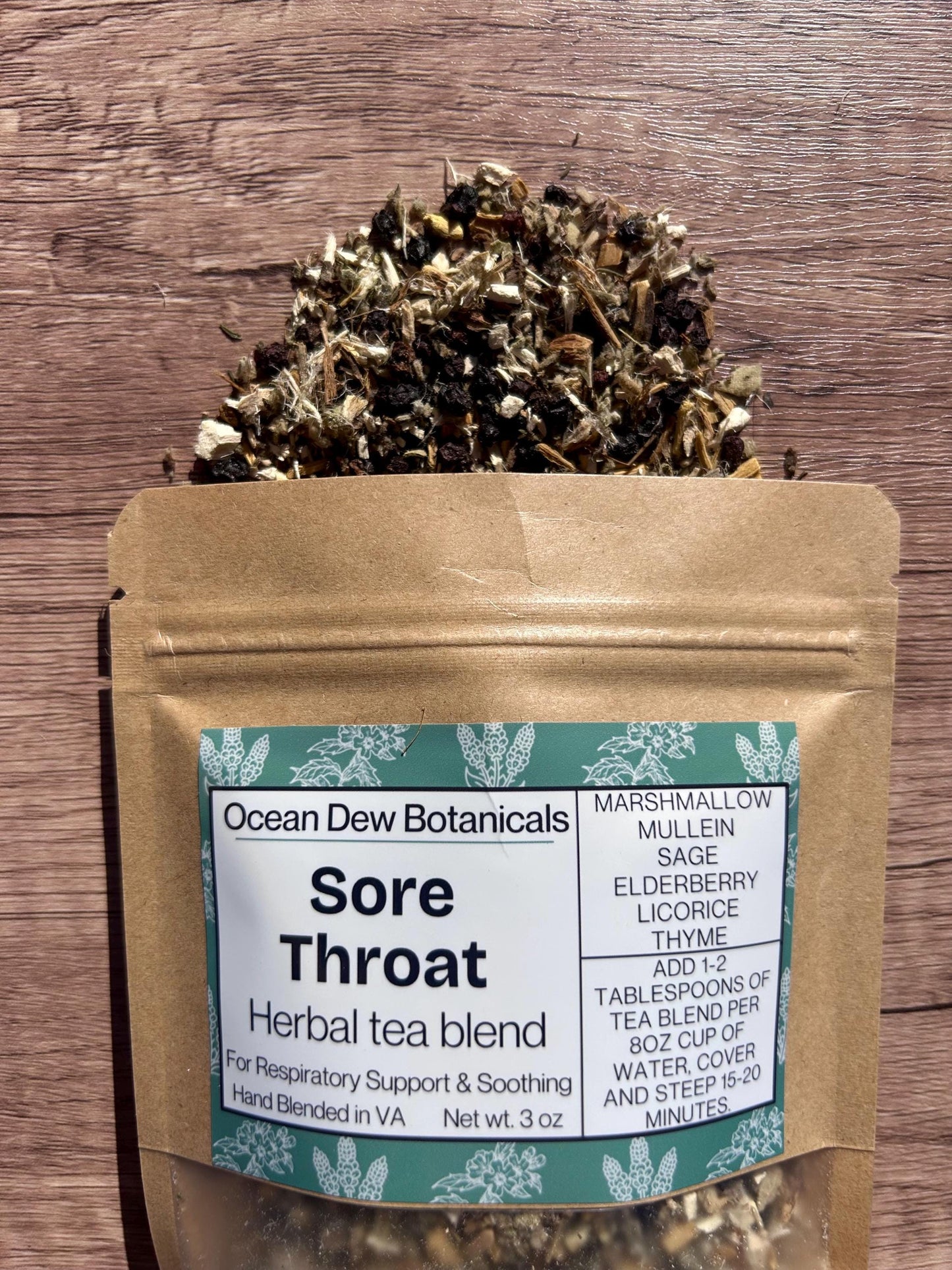 Sore Throat Marshmallow Root & Mullein Herbal Tea Blend For Respiratory Support and Soothing