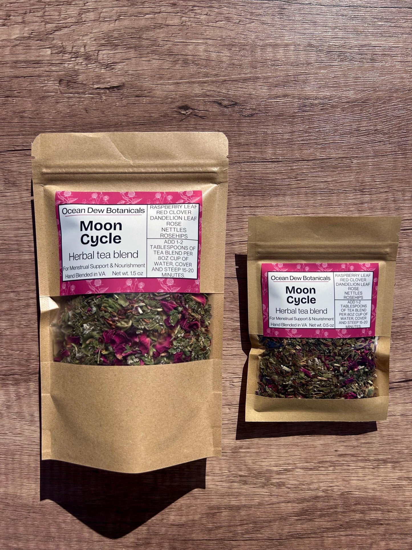 Moon Cycle Raspberry Leaf & Red Clover Herbal Tea Blend For Women's Menstrual Cycle Support
