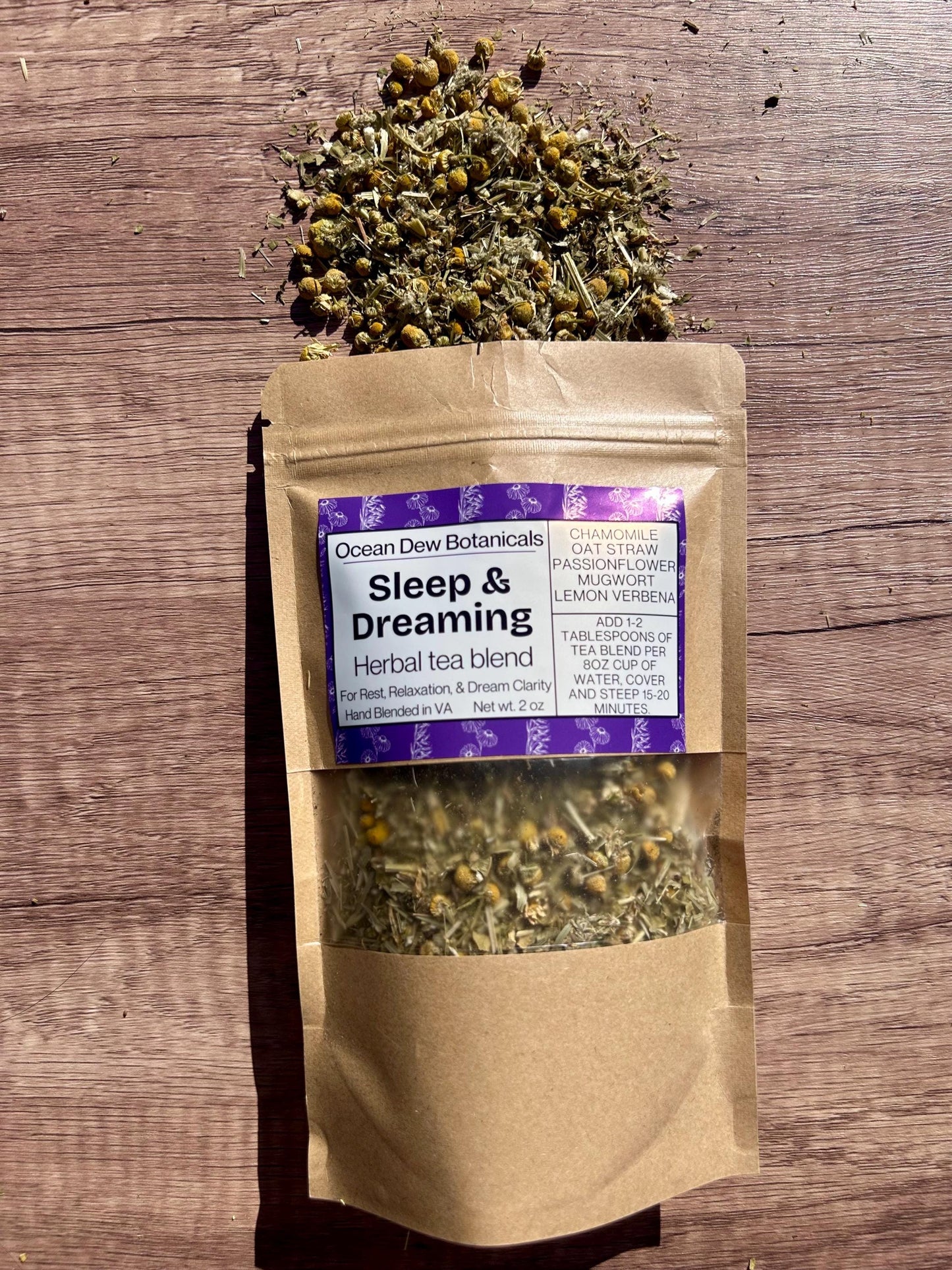 Sleep and Dreaming Chamomile & Mugwort Herbal Tea Blend For Rest, Relaxation, and Dream Clarity