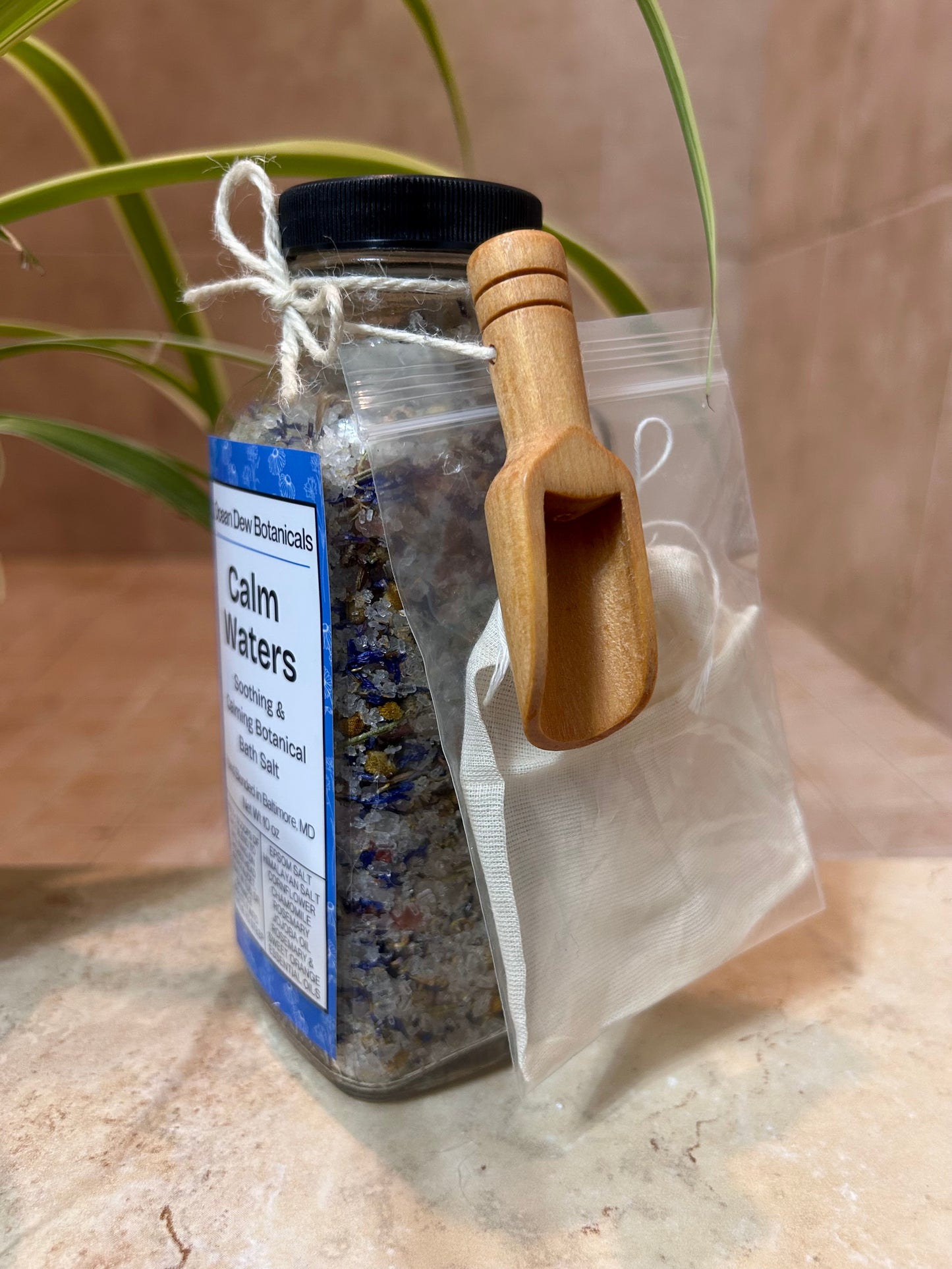 Calm Waters Botanical Bath Salt | Chamomile & Rosemary Bath Soak | Calming Herbal Bath Salts