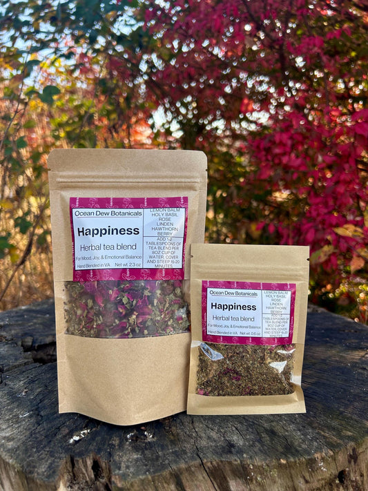 Happiness Lemon Balm & Rose Herbal Tea Blend For Mood, Joy, and Emotional Balance