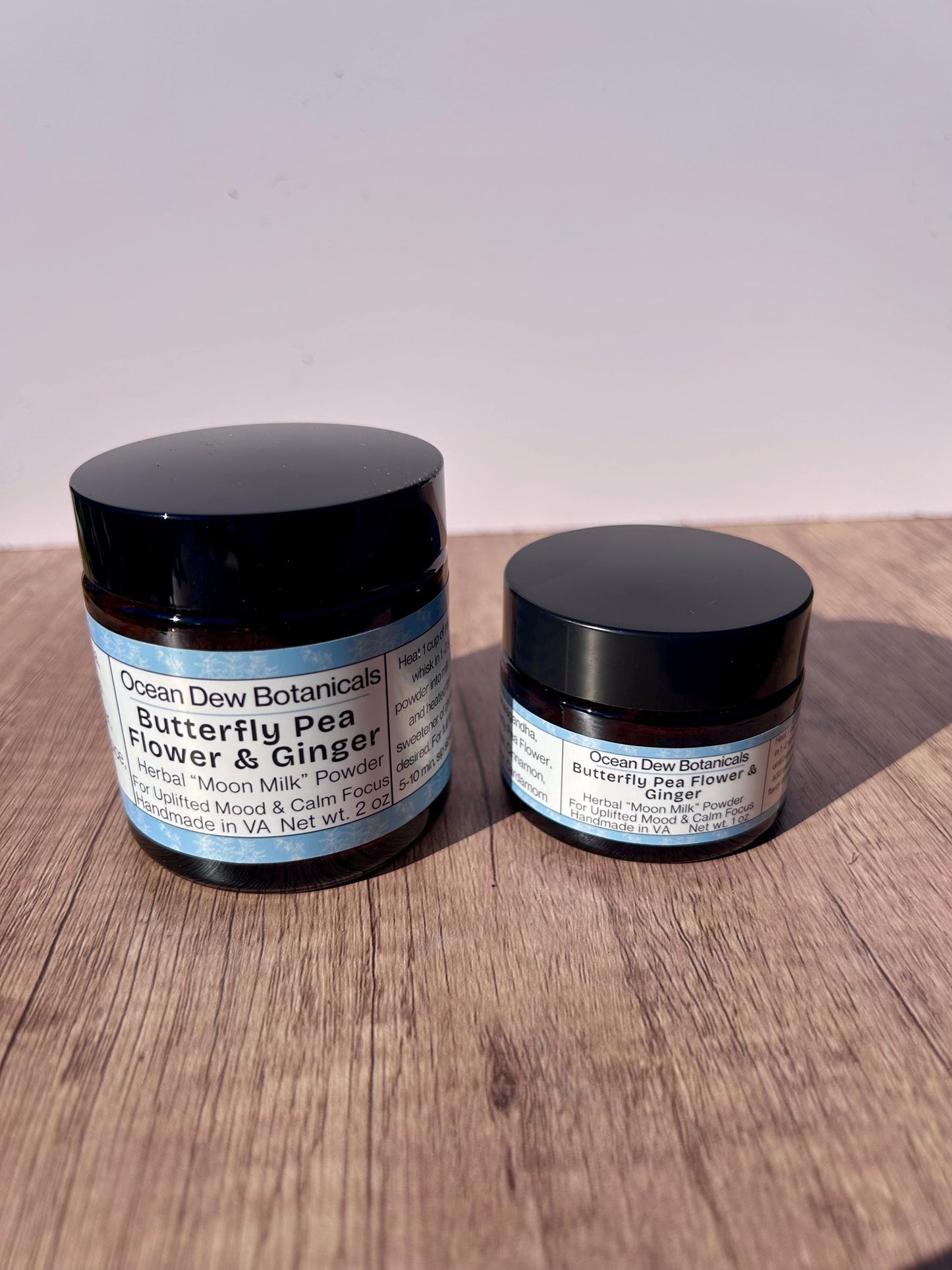 Butterfly Pea Flower & Ginger Herbal Latte Powder Blend – Blue Latte Mix, Mood-Boosting Herbal Drink, Vegan Colorful Latte