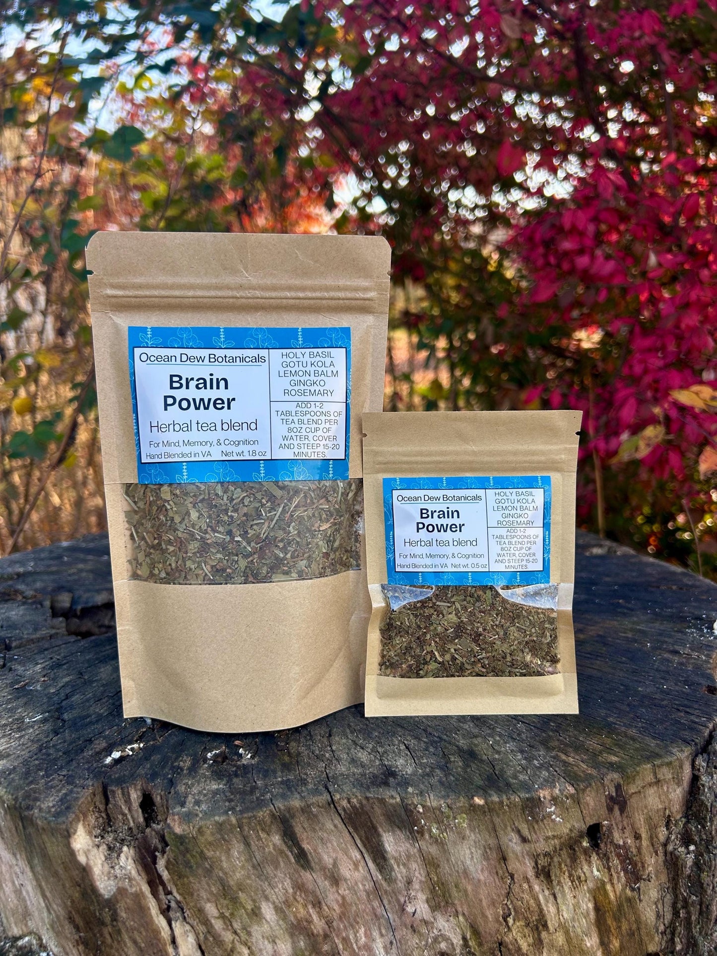 Brain Power Gotu Kola & Holy Basil Herbal Tea Blend For Mind, Memory, Cognitive Support