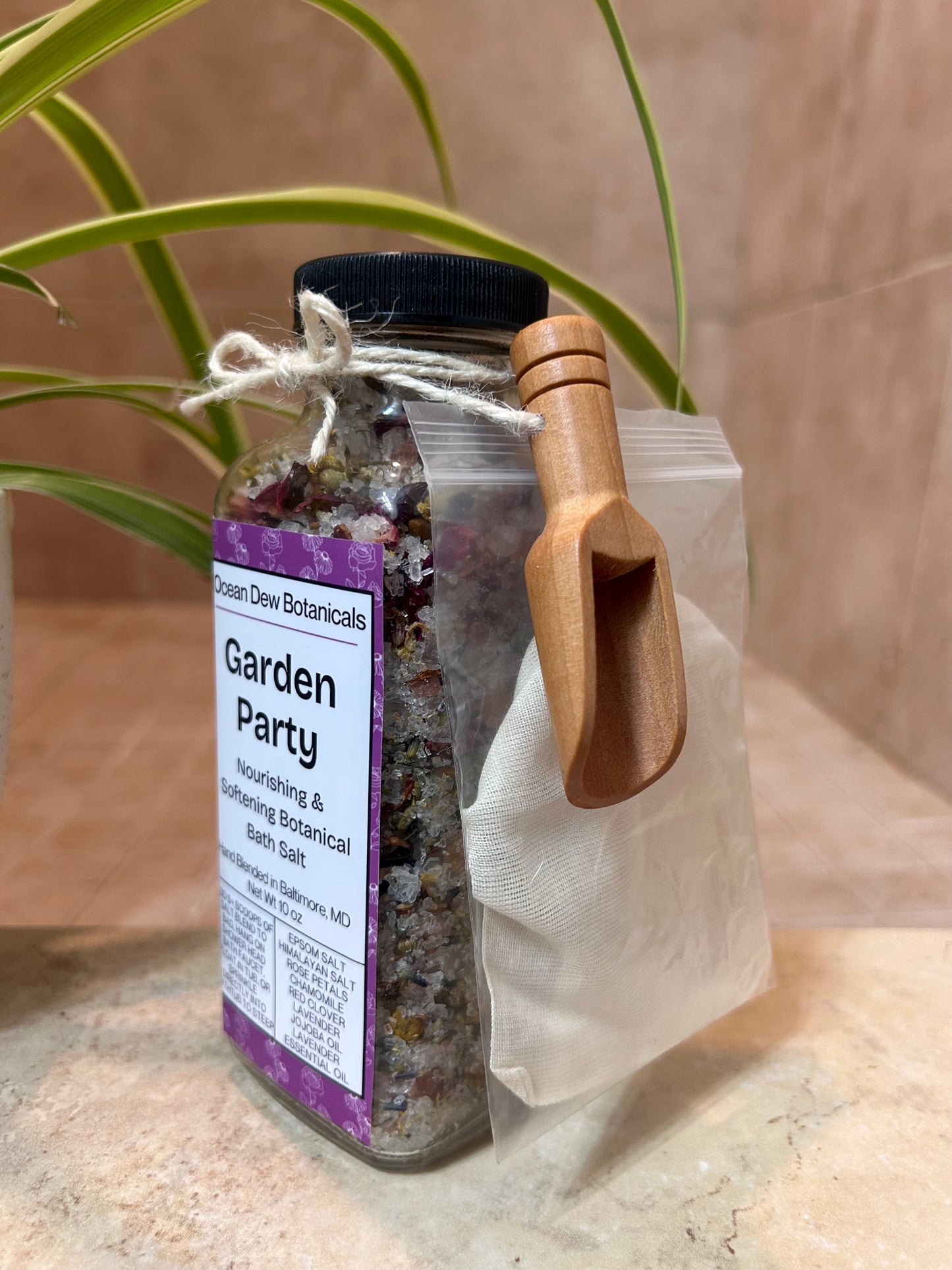 Garden Party Botanical Bath Salt | Rose & Lavender Herbal Bath Soak | Nourishing Floral Bath Salts