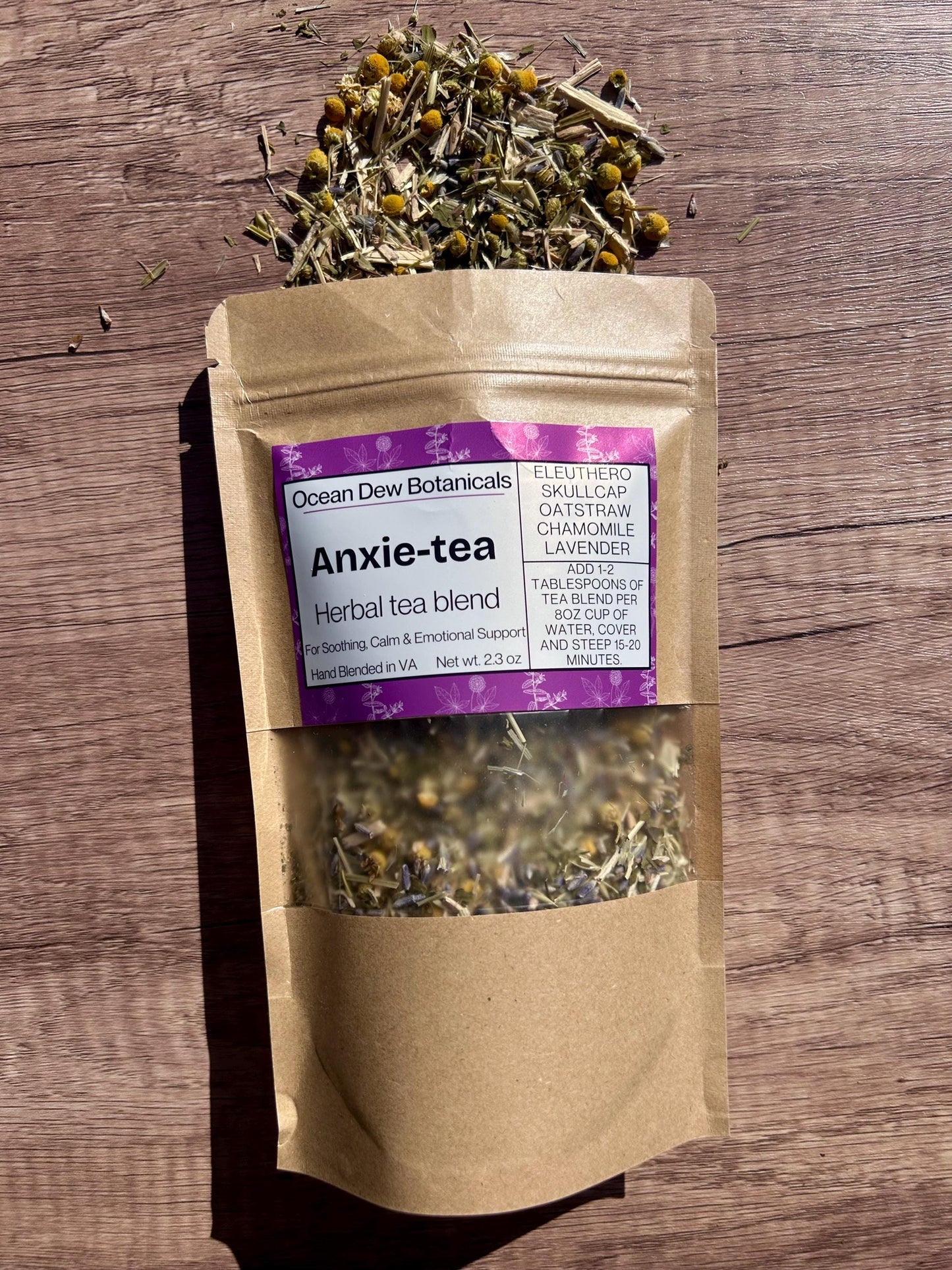 Anxie-tea Herbal Tea Blend with Eleuthero & Oat Straw For Anxiety, Calm, and Emotional Support