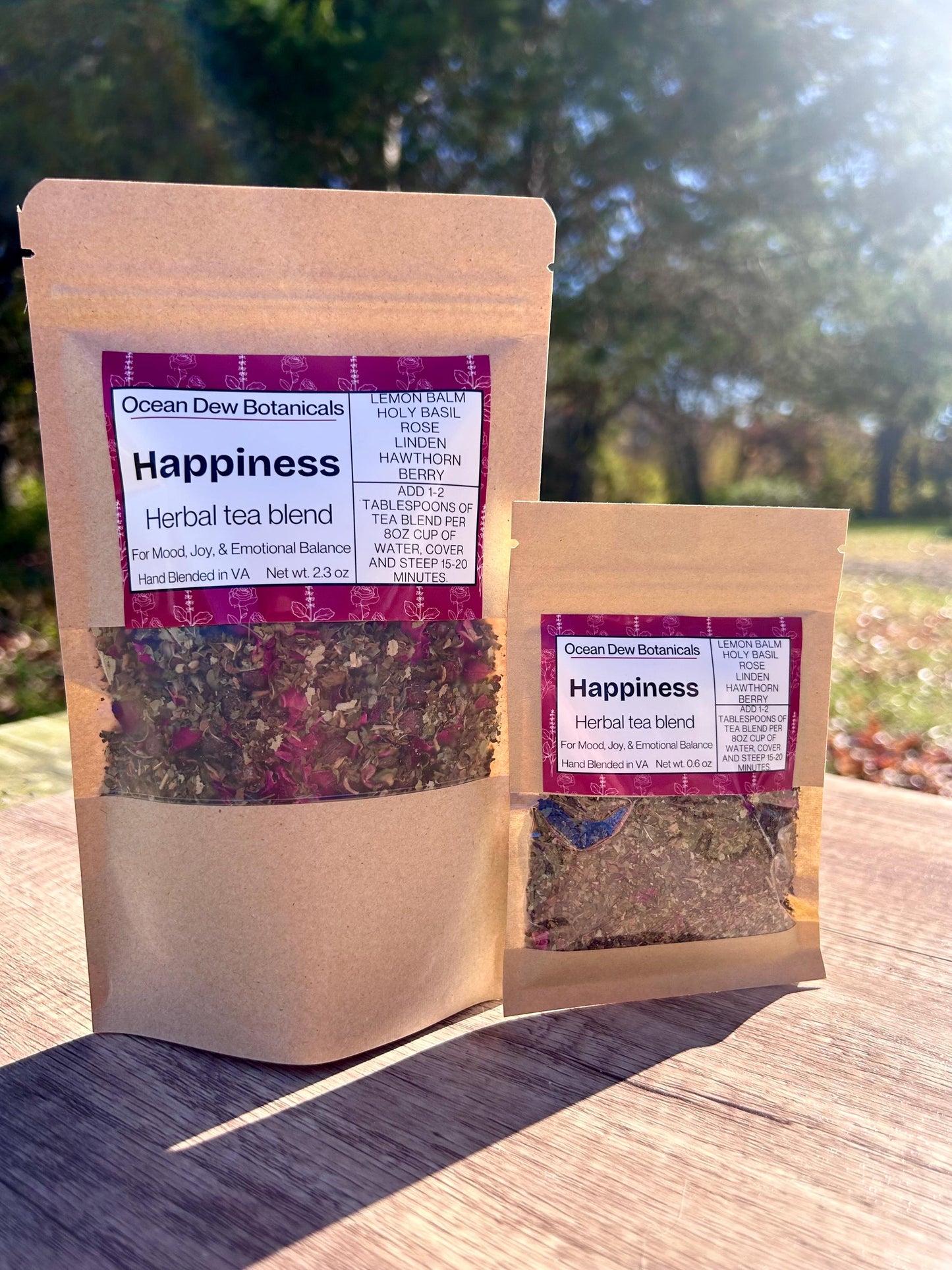 Happiness Lemon Balm & Rose Herbal Tea Blend For Mood, Joy, and Emotional Balance