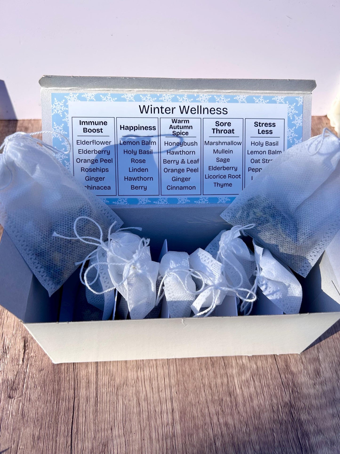 Winter Wellness Herbal Tea Sampler Box for Immunity and Seasonal Wellness in the Holiday Season