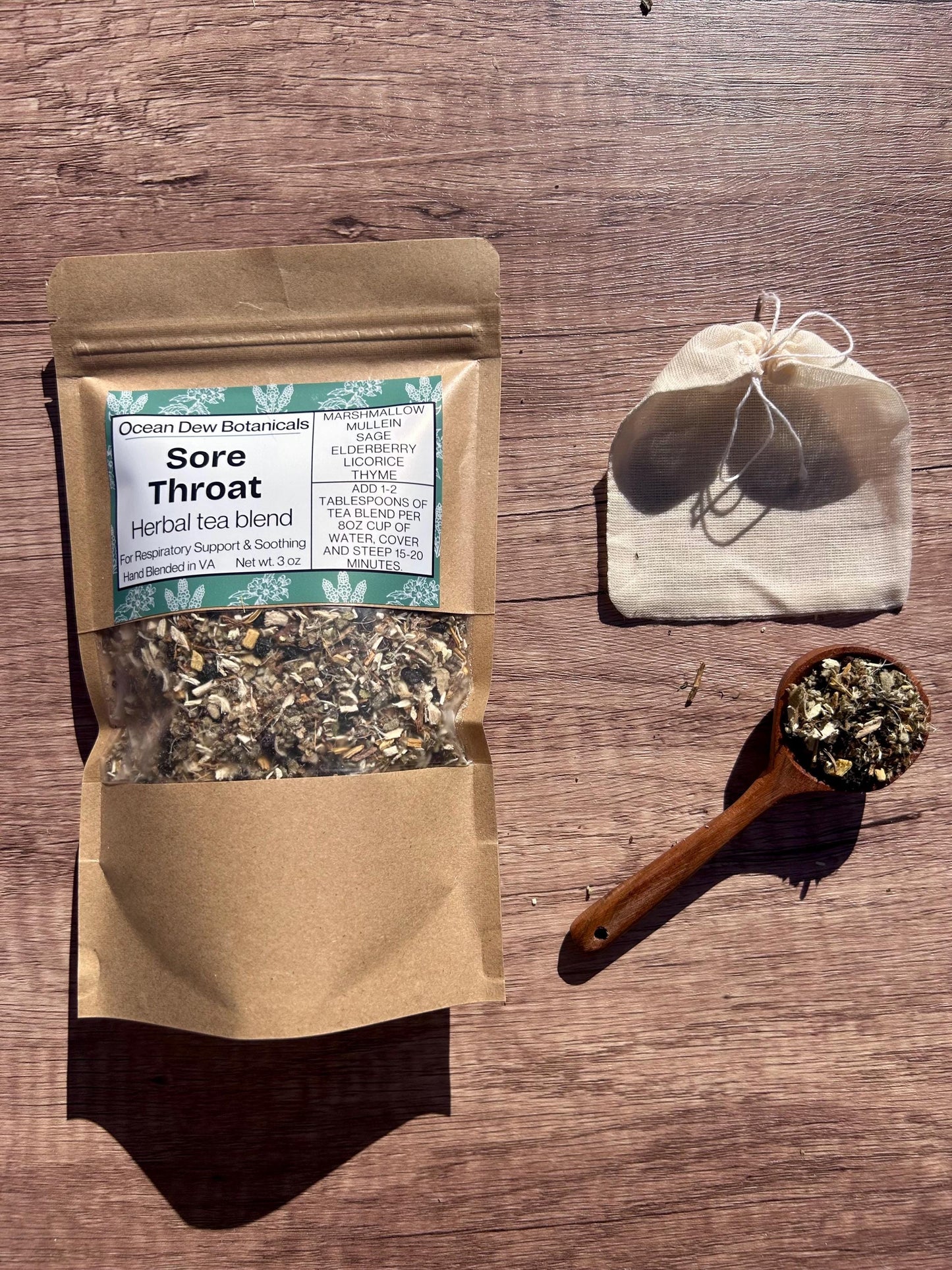 Sore Throat Marshmallow Root & Mullein Herbal Tea Blend For Respiratory Support and Soothing