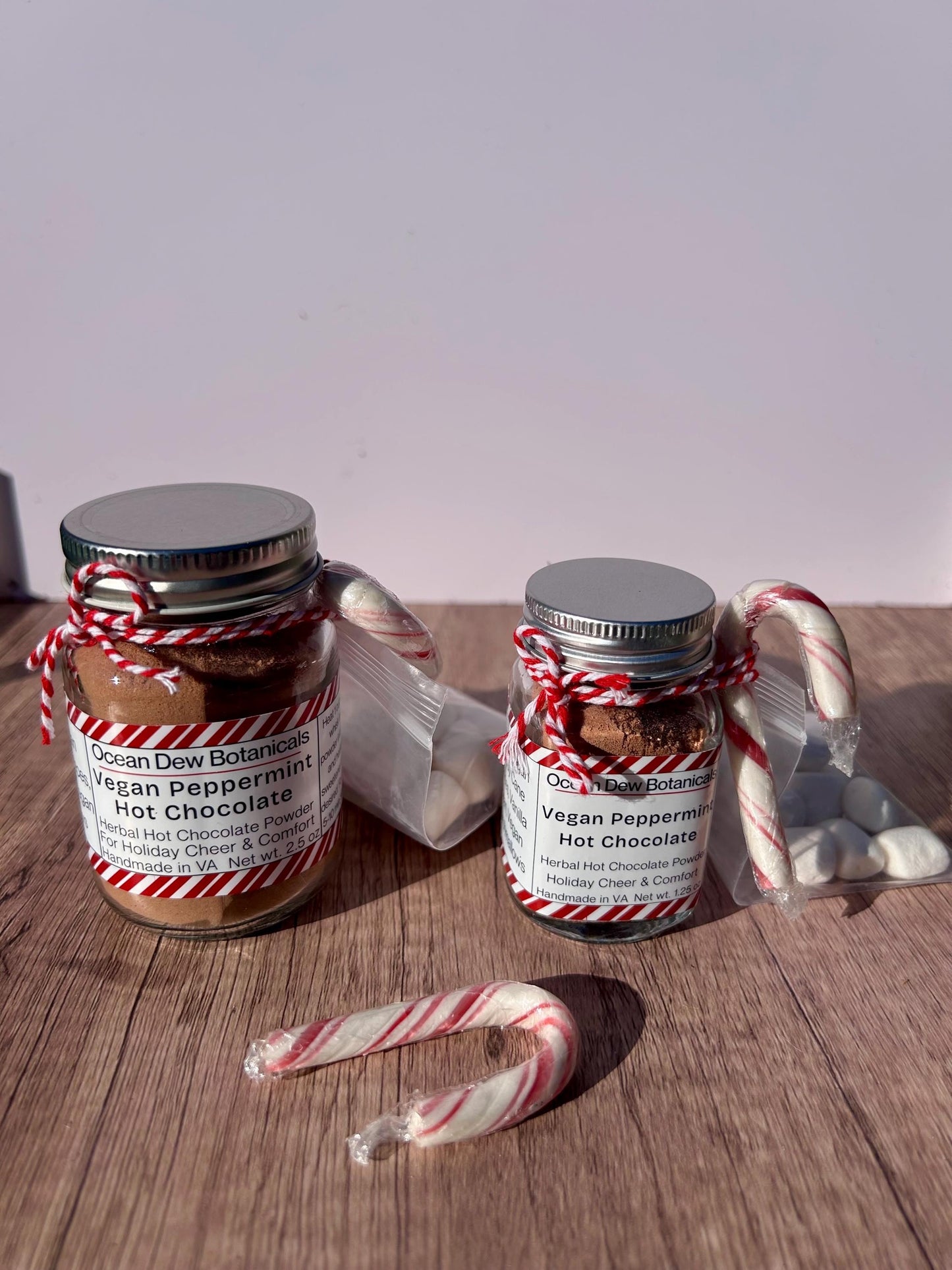 Vegan Peppermint Hot Chocolate Mix | Candy Cane Cacao | Dairy Free Hot Chocolate | Holiday Hot Cocoa