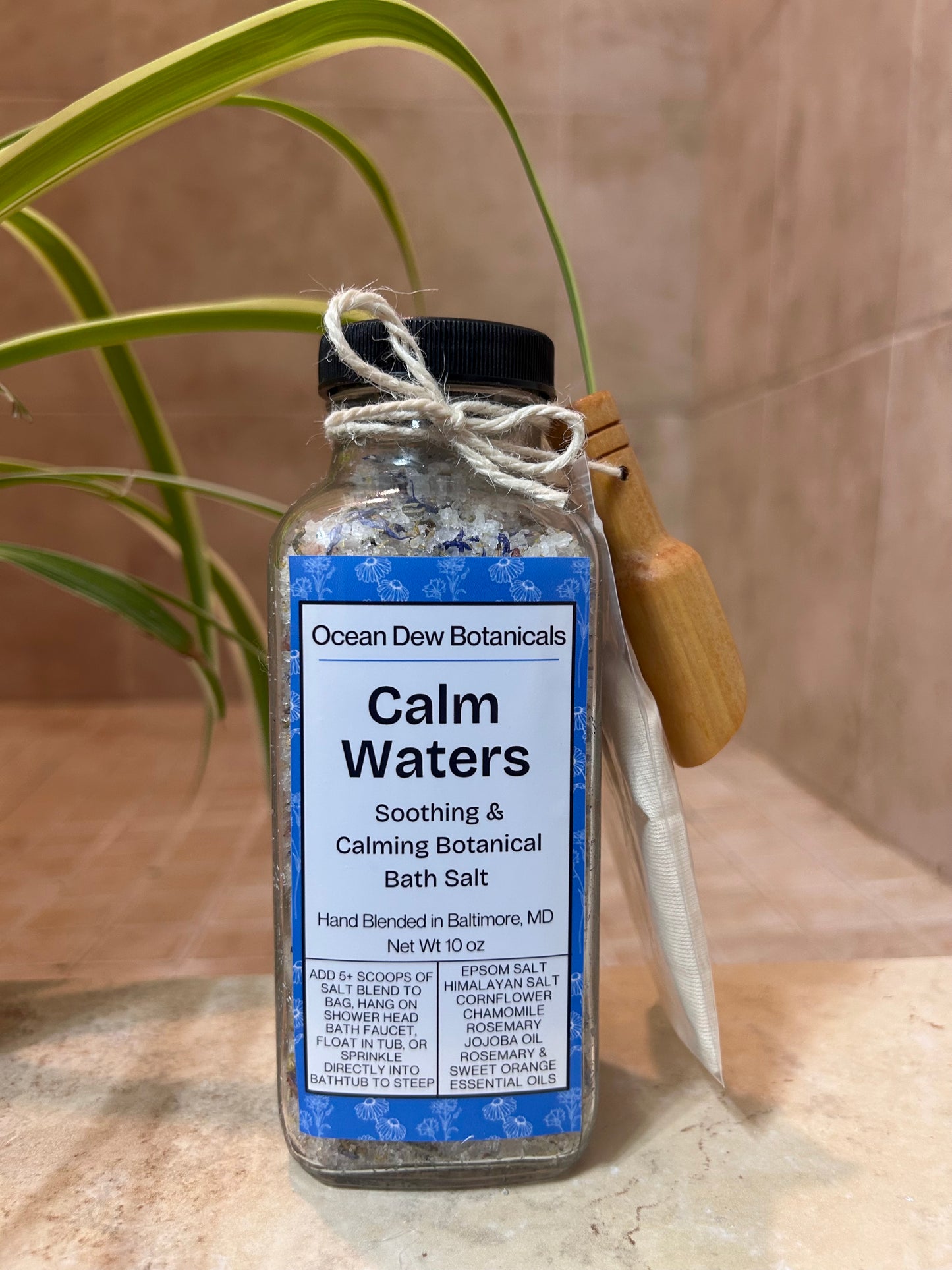 Calm Waters Botanical Bath Salt | Chamomile & Rosemary Bath Soak | Calming Herbal Bath Salts