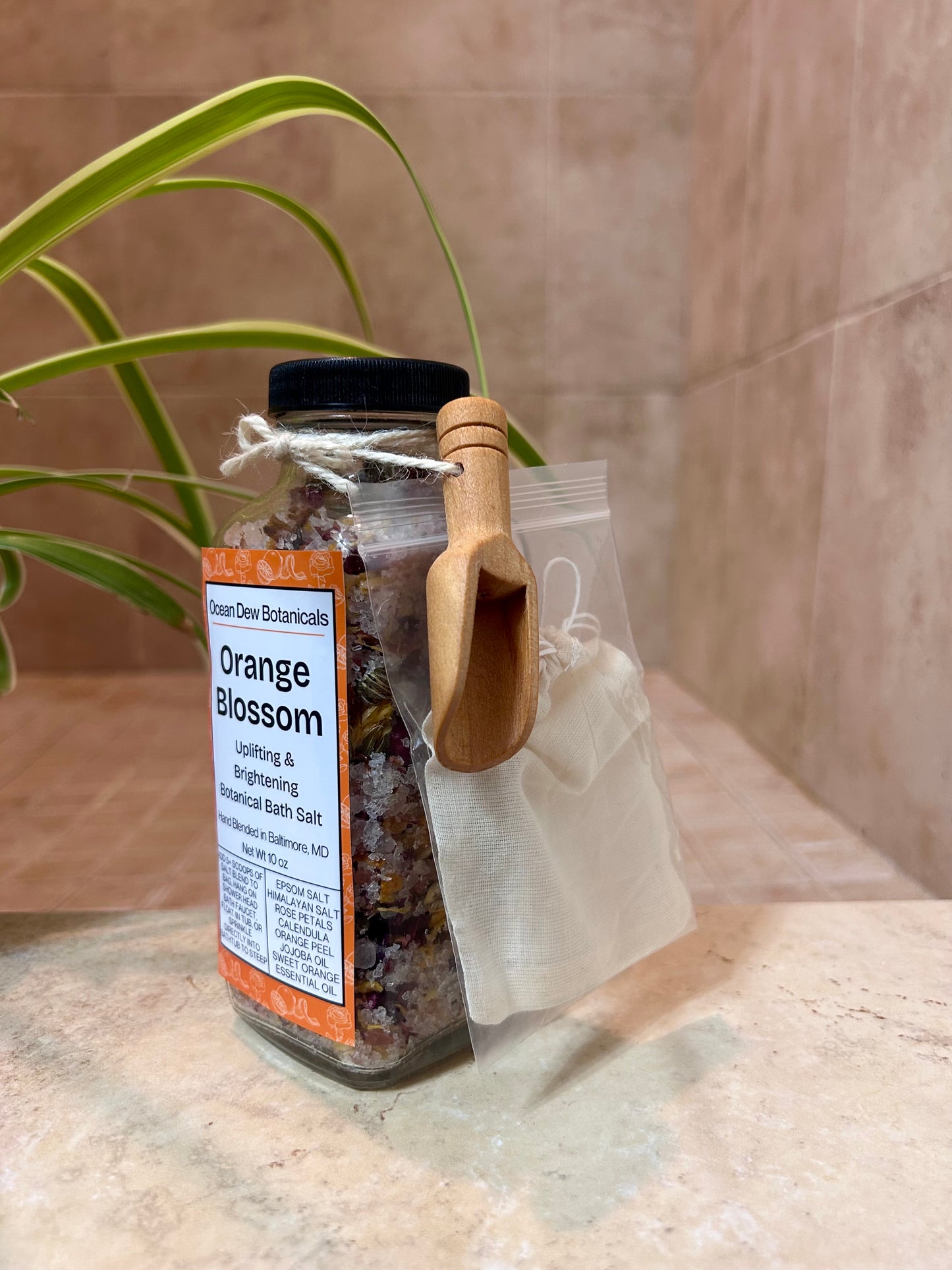 Orange Blossom Botanical Bath Salt | Citrus & Calendula Bath Soak | Brightening Herbal Bath Salt