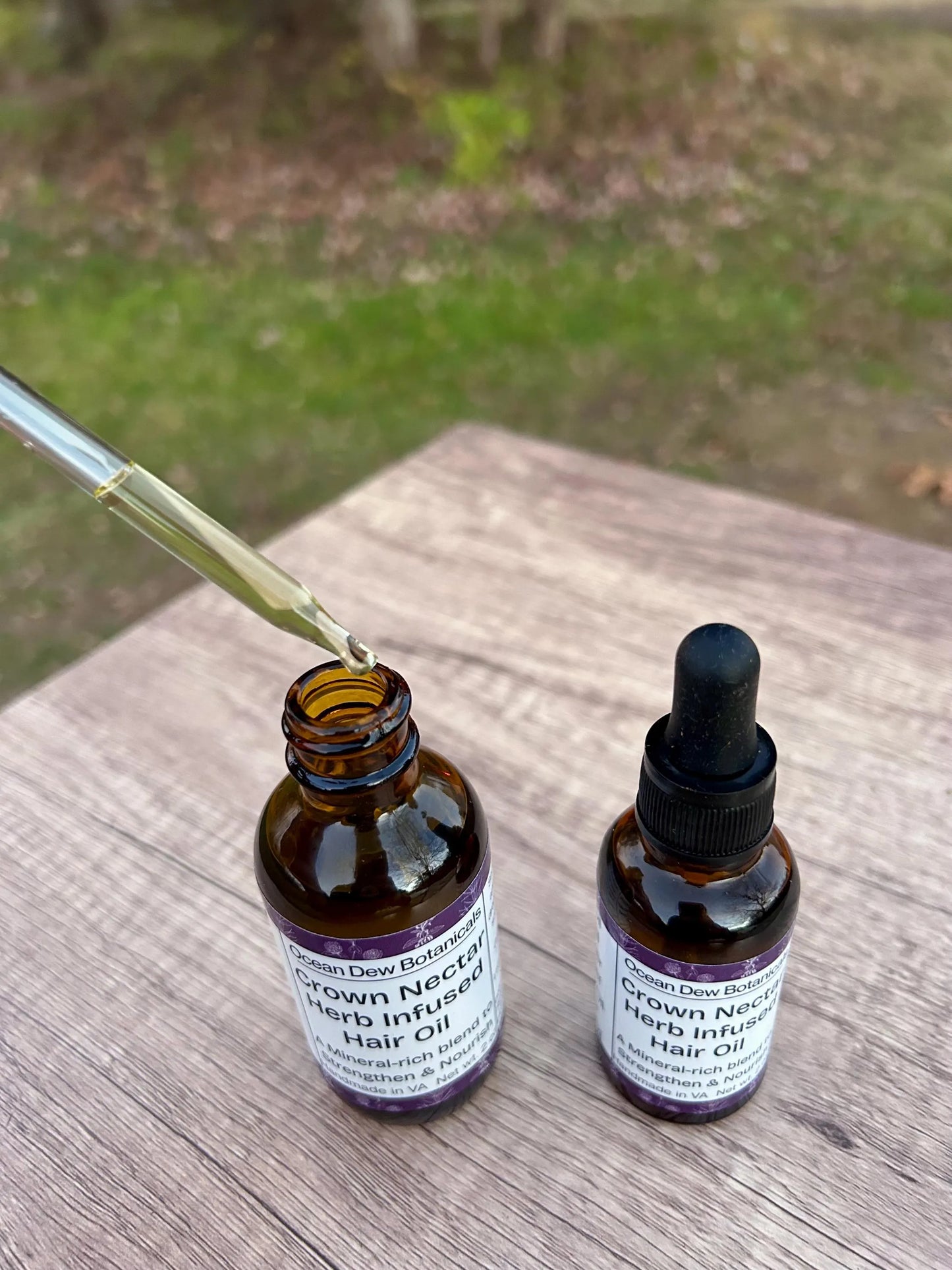 Crown Nectar Herb Infused Hair Oil with Horsetail and Red Clover to Strengthen and Nourish Hair & Scalp