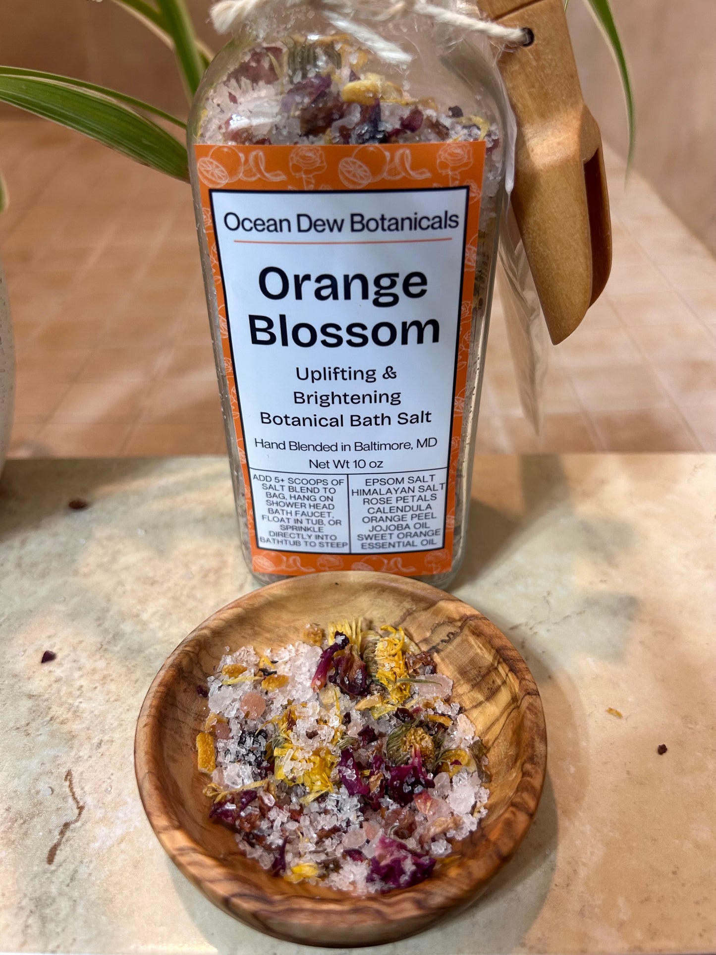 Orange Blossom Botanical Bath Salt | Citrus & Calendula Bath Soak | Brightening Herbal Bath Salt
