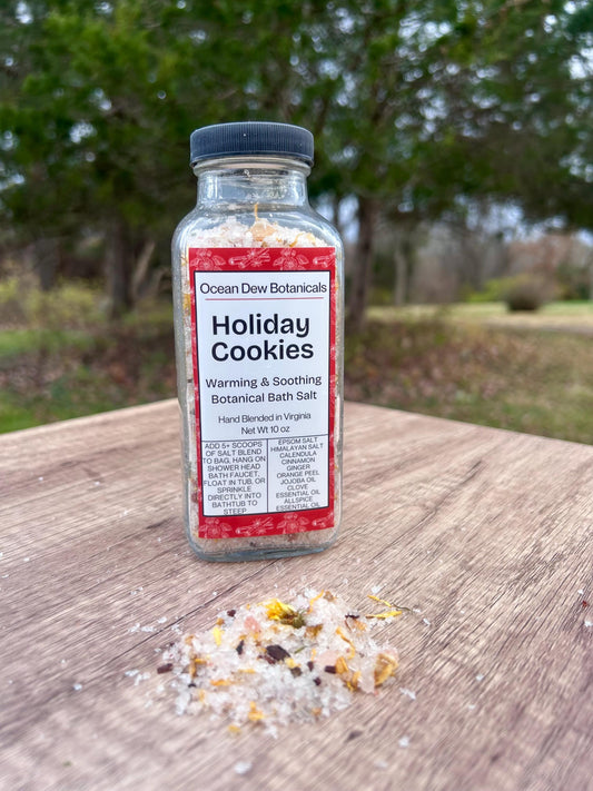 Holiday Cookies Bath Salt • Spiced Christmas Bath Salts • Cozy Winter Spa Gift • Herbal Botanical Soak