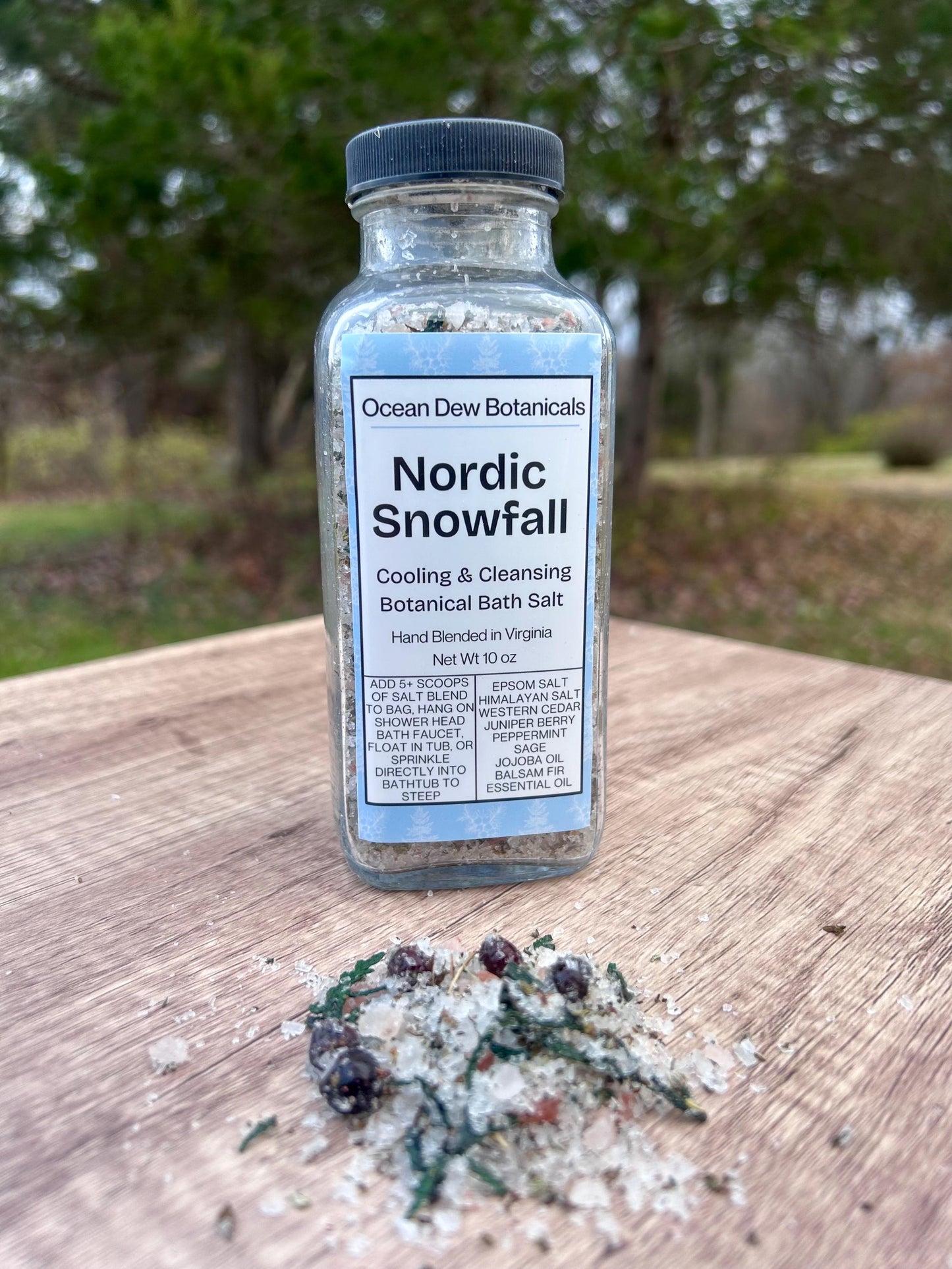 Nordic Snowfall Winter Bath Salt • Herbal Holiday Bath Salts • Winter Self Care Gift • Relaxing Botanical Soak