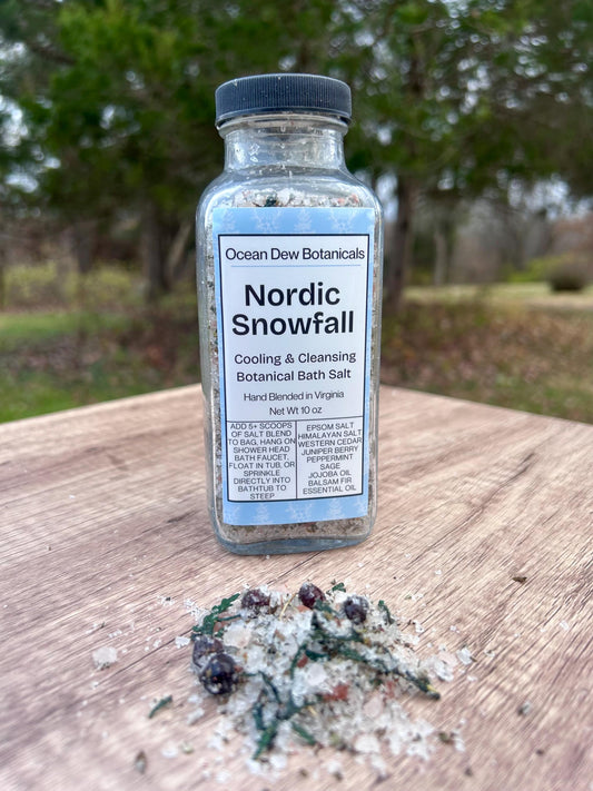 Nordic Snowfall Winter Bath Salt • Herbal Holiday Bath Salts • Winter Self Care Gift • Relaxing Botanical Soak