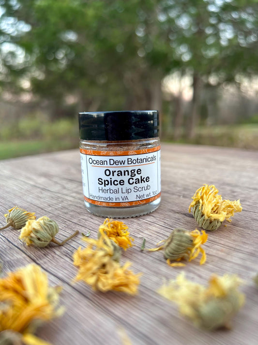 Orange Spice Cake Lip Scrub • Citrus Holiday Lip Exfoliant • Natural Vegan Sugar Scrub for Soft Smooth Lips
