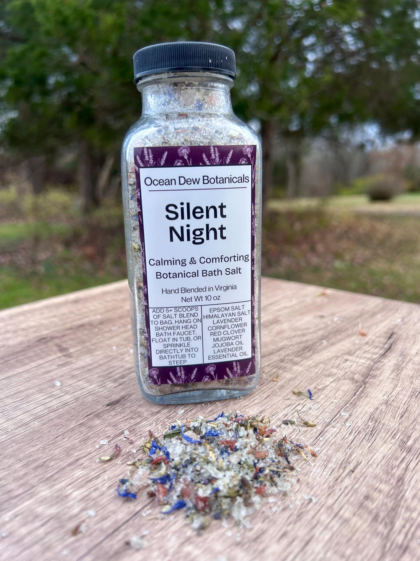 Silent Night Botanical Bath Salt • Lavender Cornflower Bath Soak • Calming Nighttime Bath Salts • Herbal Sleep Soak • Winter Relaxation Gift