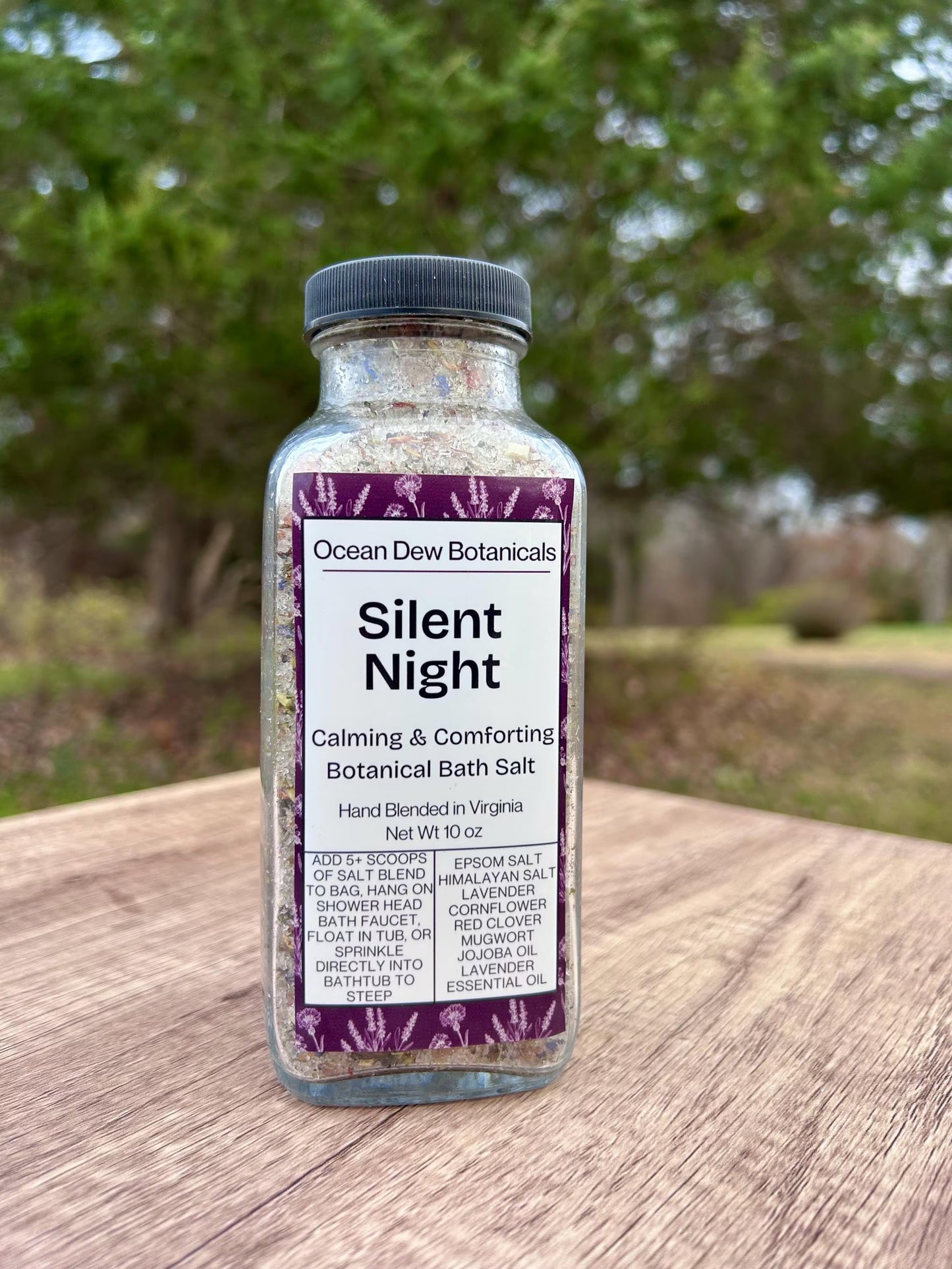 Silent Night Botanical Bath Salt • Lavender Cornflower Bath Soak • Calming Nighttime Bath Salts • Herbal Sleep Soak • Winter Relaxation Gift