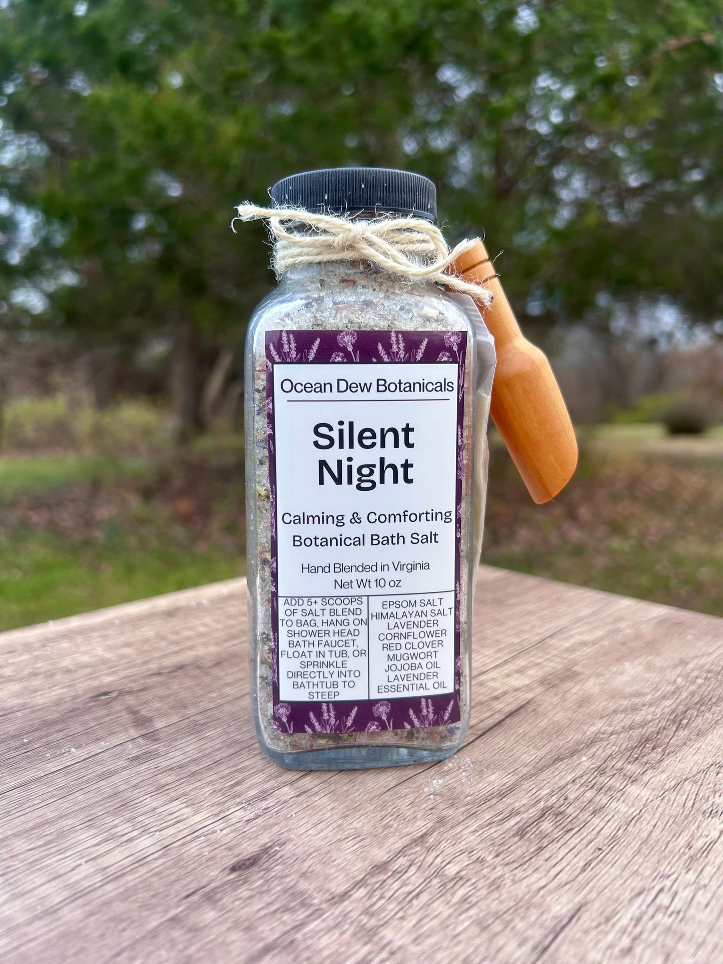 Silent Night Botanical Bath Salt • Lavender Cornflower Bath Soak • Calming Nighttime Bath Salts • Herbal Sleep Soak • Winter Relaxation Gift