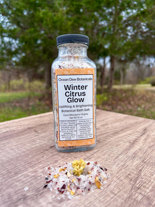 Winter Citrus Glow Bath Salt • Rosehip Calendula Bath Salts • Brightening Winter Spa Gift • Botanical Bath Soak