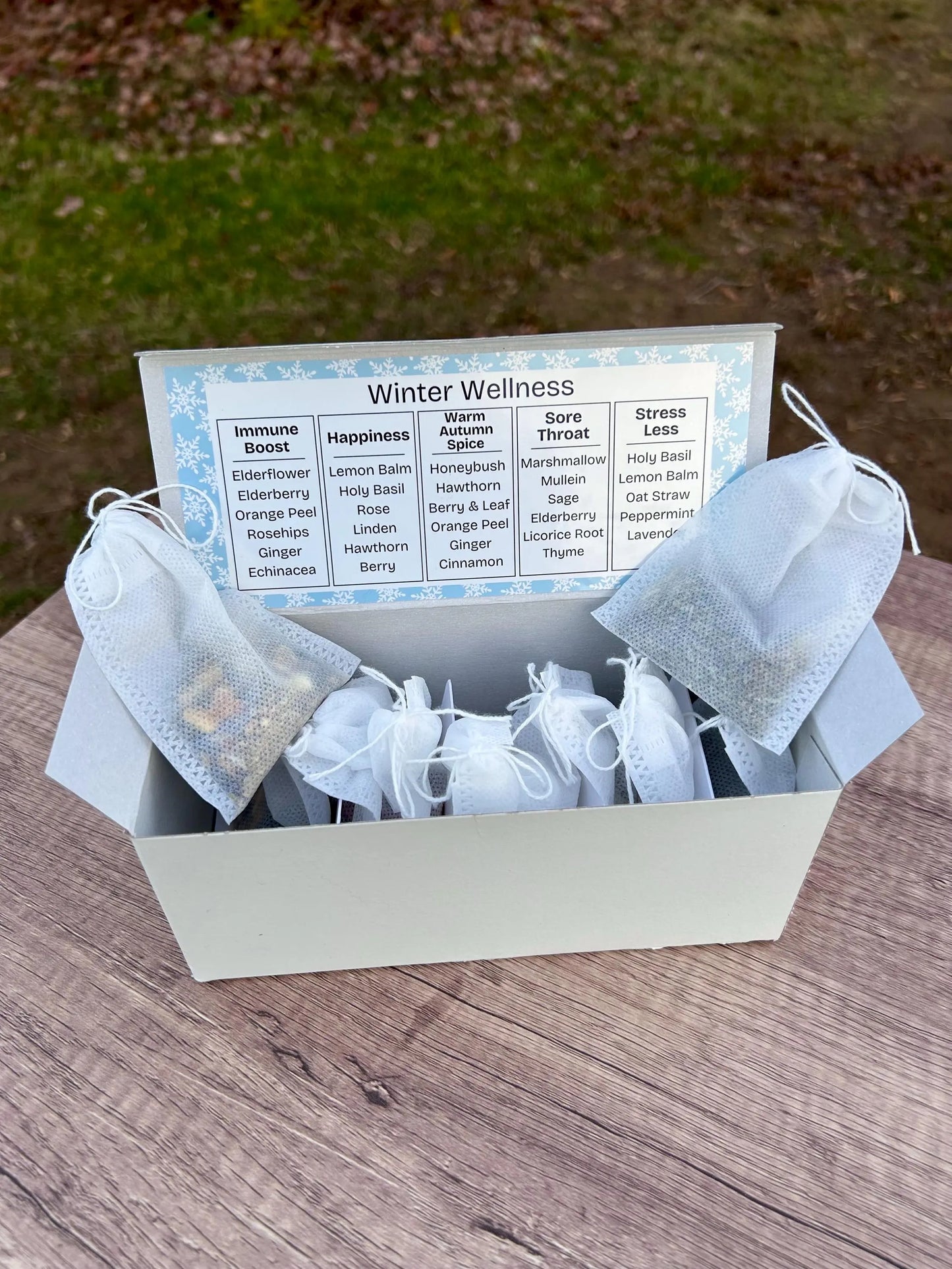 Winter Wellness Herbal Tea Sampler Box for Immunity and Seasonal Wellness in the Holiday Season