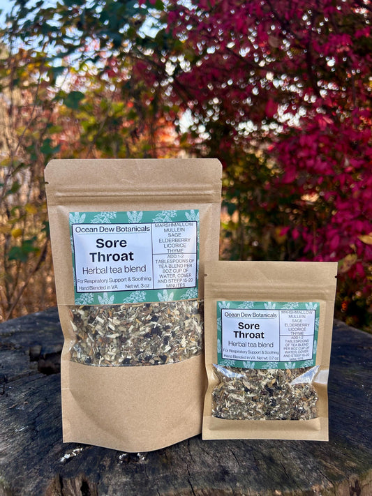Sore Throat Marshmallow Root & Mullein Herbal Tea Blend For Respiratory Support and Soothing