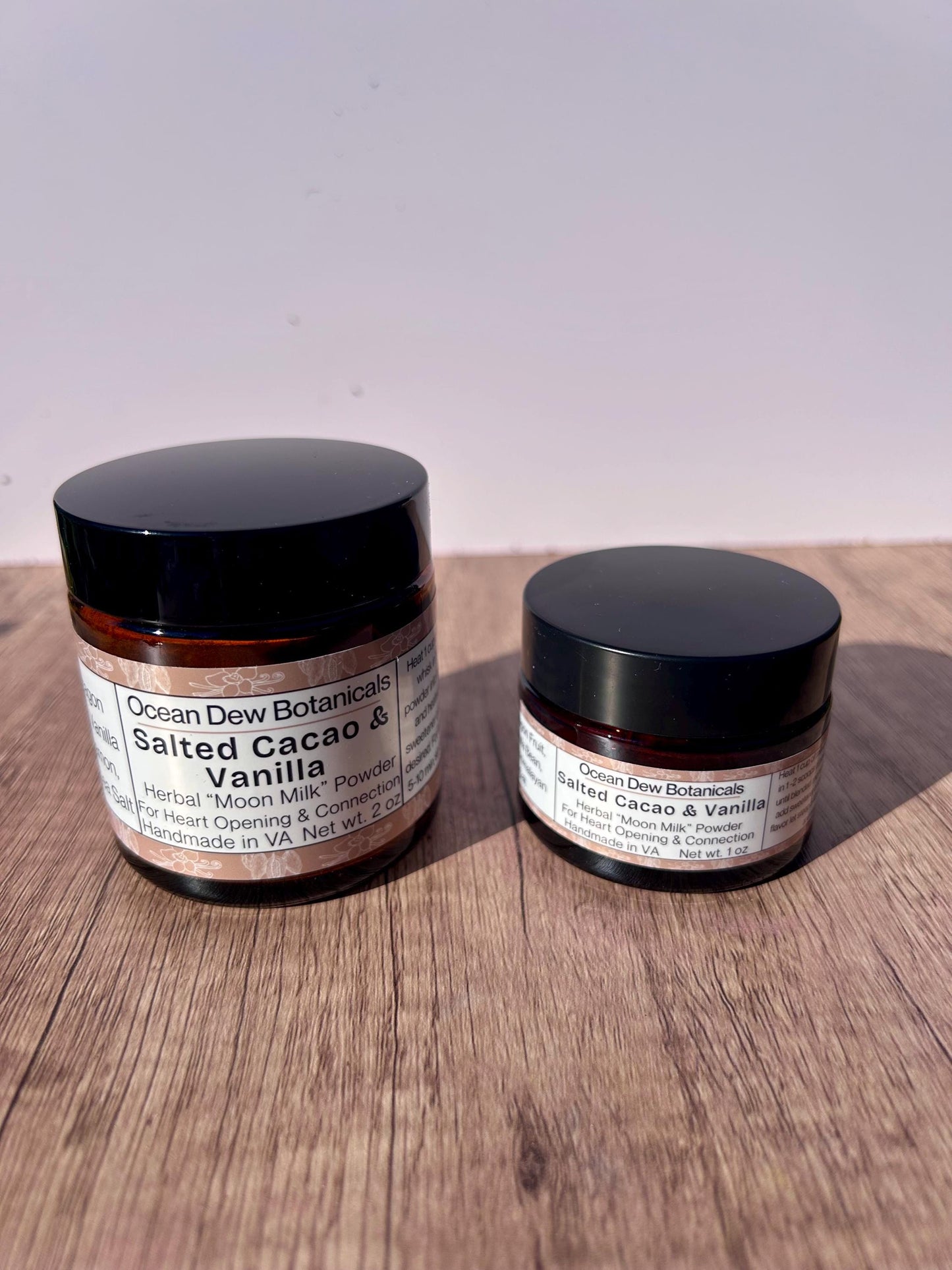 Salted Cacao & Vanilla Herbal Latte Herbal Powder Blend – Vegan Hot Cocoa Mix, Salted Vanilla Latte