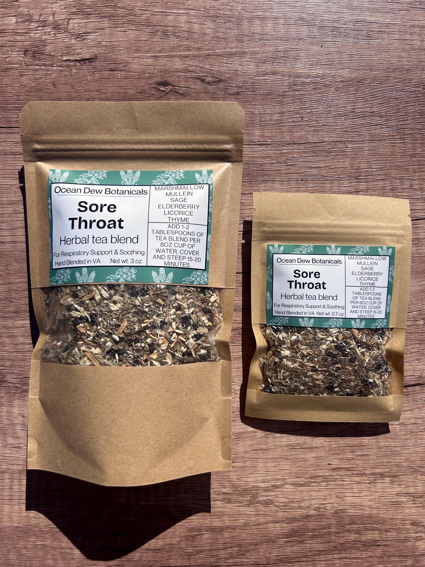 Sore Throat Marshmallow Root & Mullein Herbal Tea Blend For Respiratory Support and Soothing
