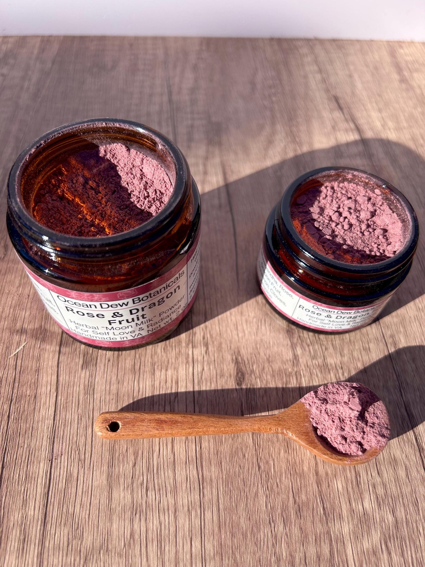 Rose & Dragon Fruit Herbal Latte Powder Blend – Pink Superfood Latte Mix, Floral Herbal Drink Blend, Adaptogenic Latte