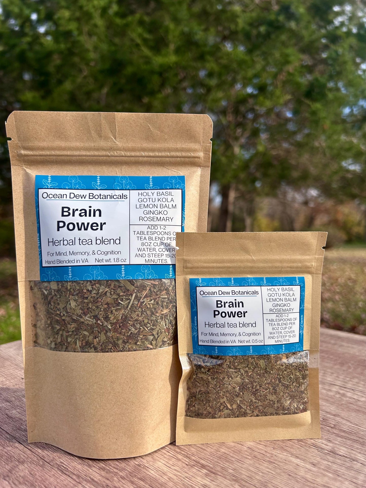 Brain Power Gotu Kola & Holy Basil Herbal Tea Blend For Mind, Memory, Cognitive Support