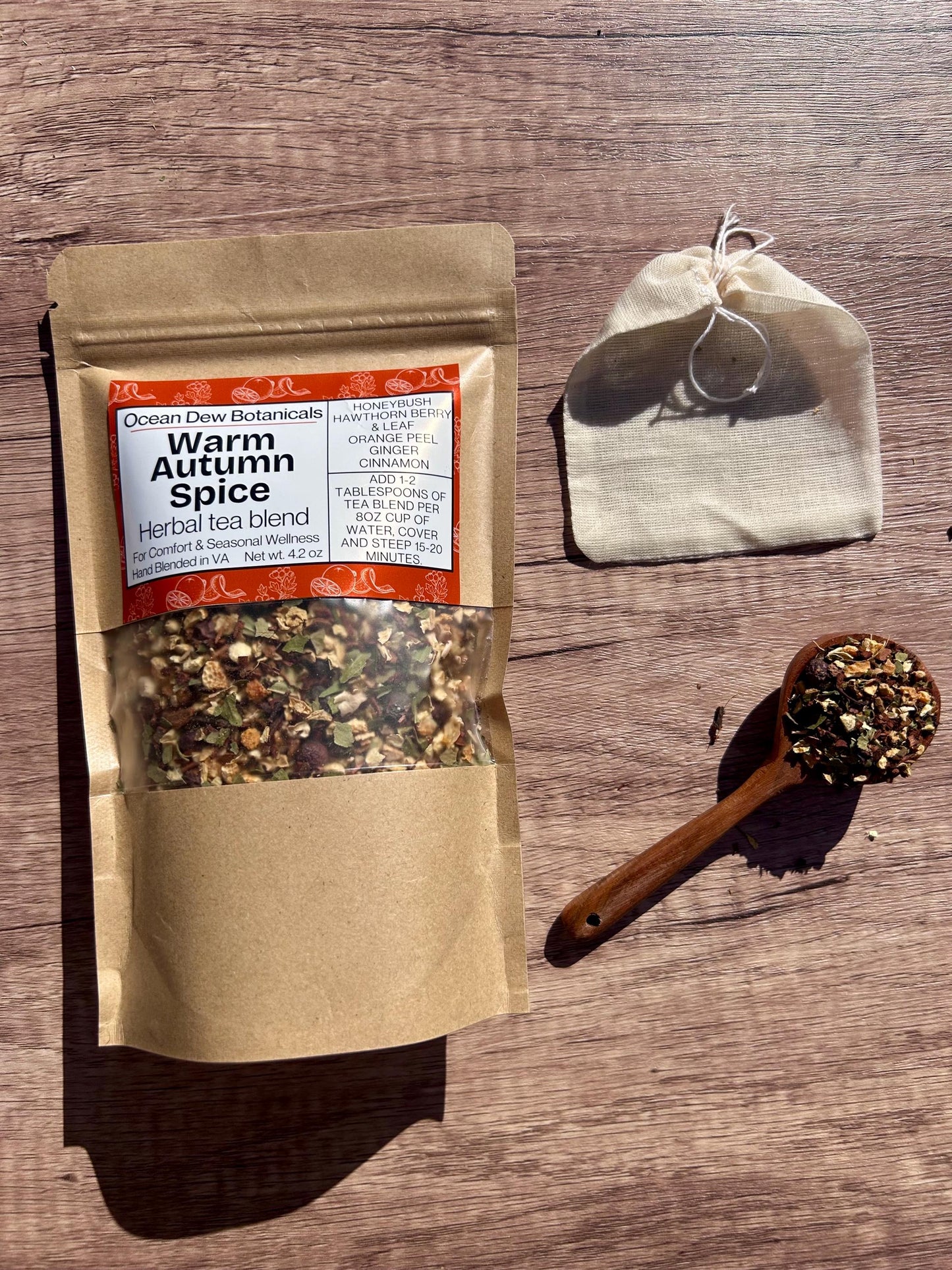 Warm Autumn Spice Honeybush & Spice Herbal Tea Blend For Comfort and Seasonal Wellness